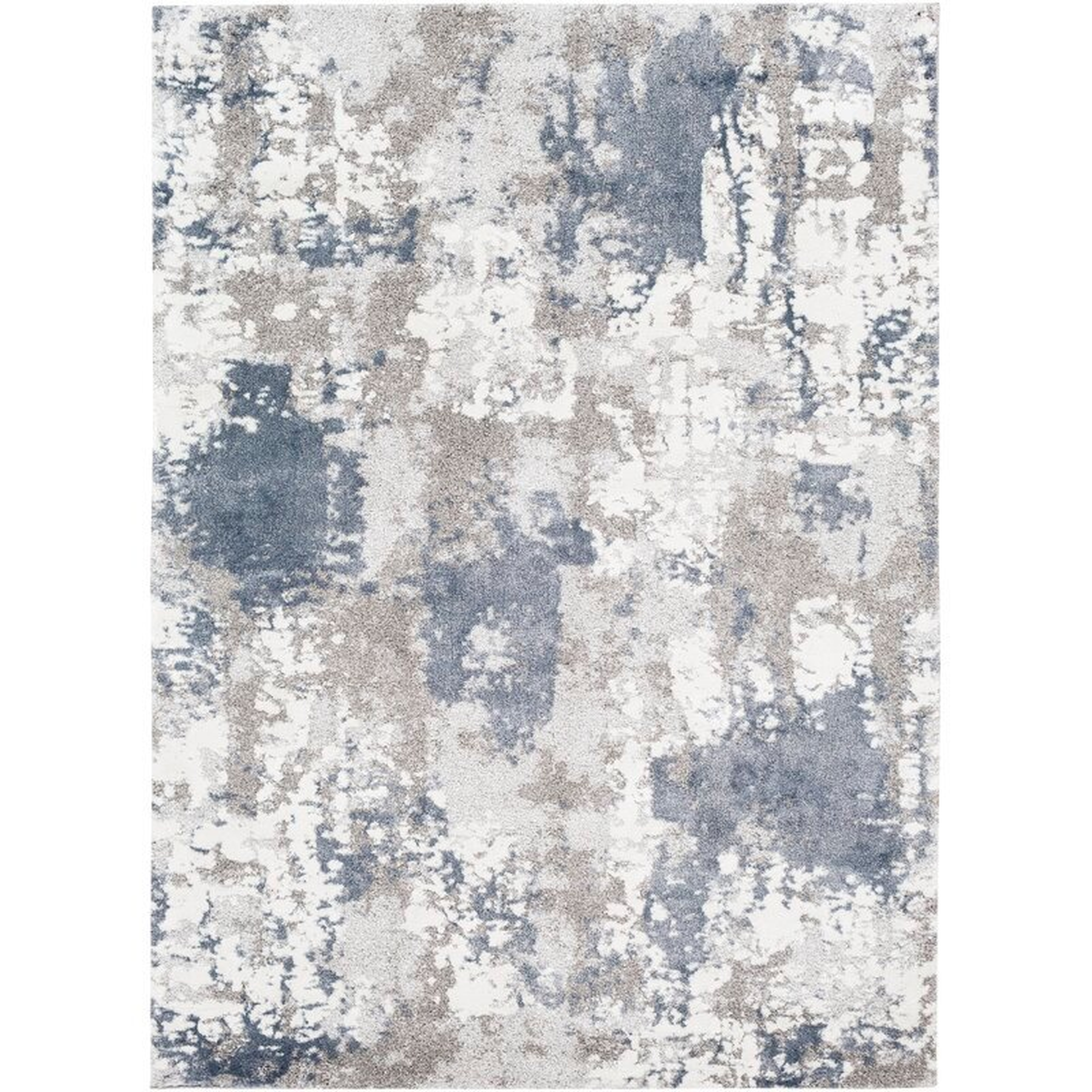 Madelynn Distressed Abstract Blue/Taupe/Ivory Area Rug - Wayfair