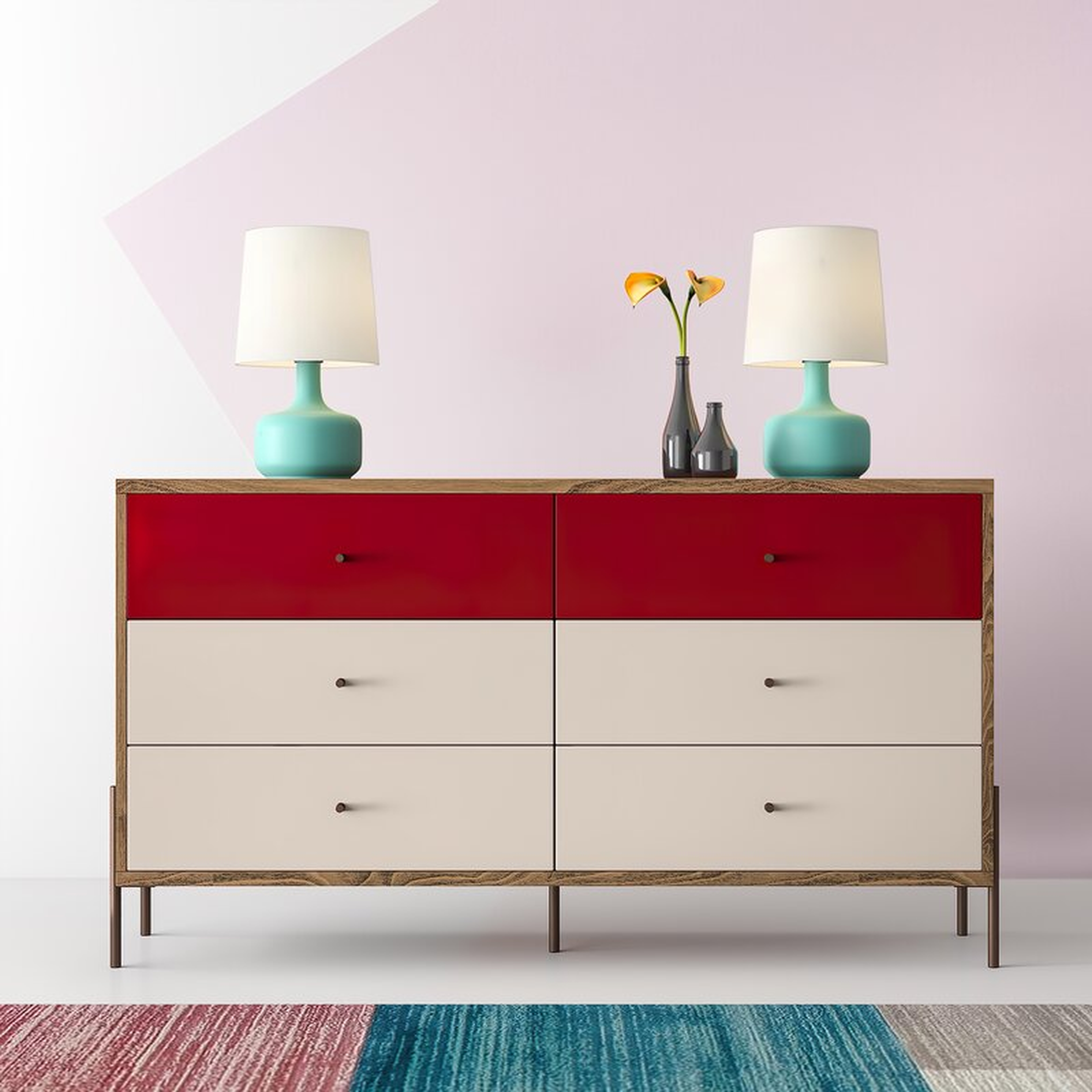 Alviso 6 Drawer 59.06'' W Double Dresser - AllModern