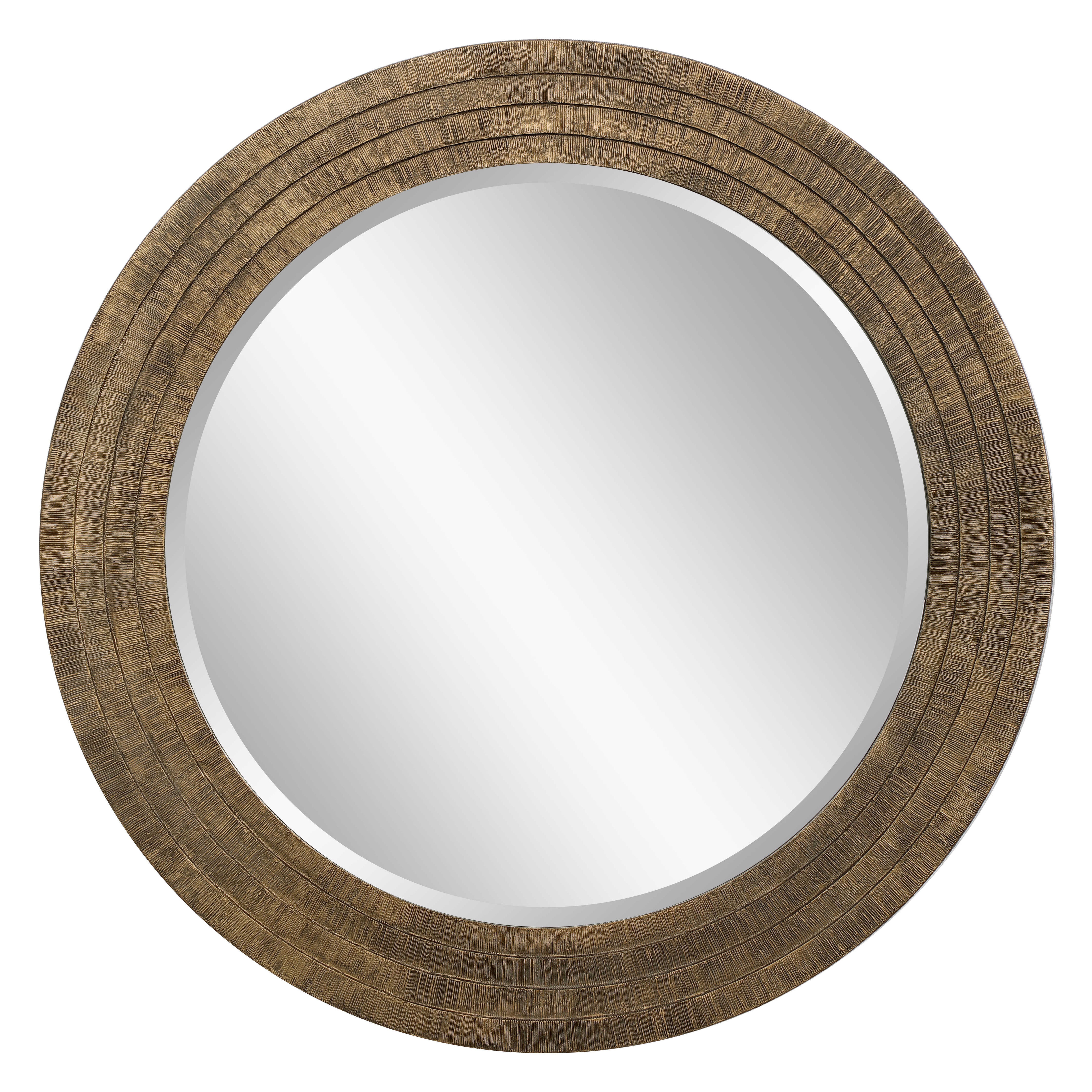 Relic Round Mirror, Aged Gold, 36" - Hudsonhill Foundry