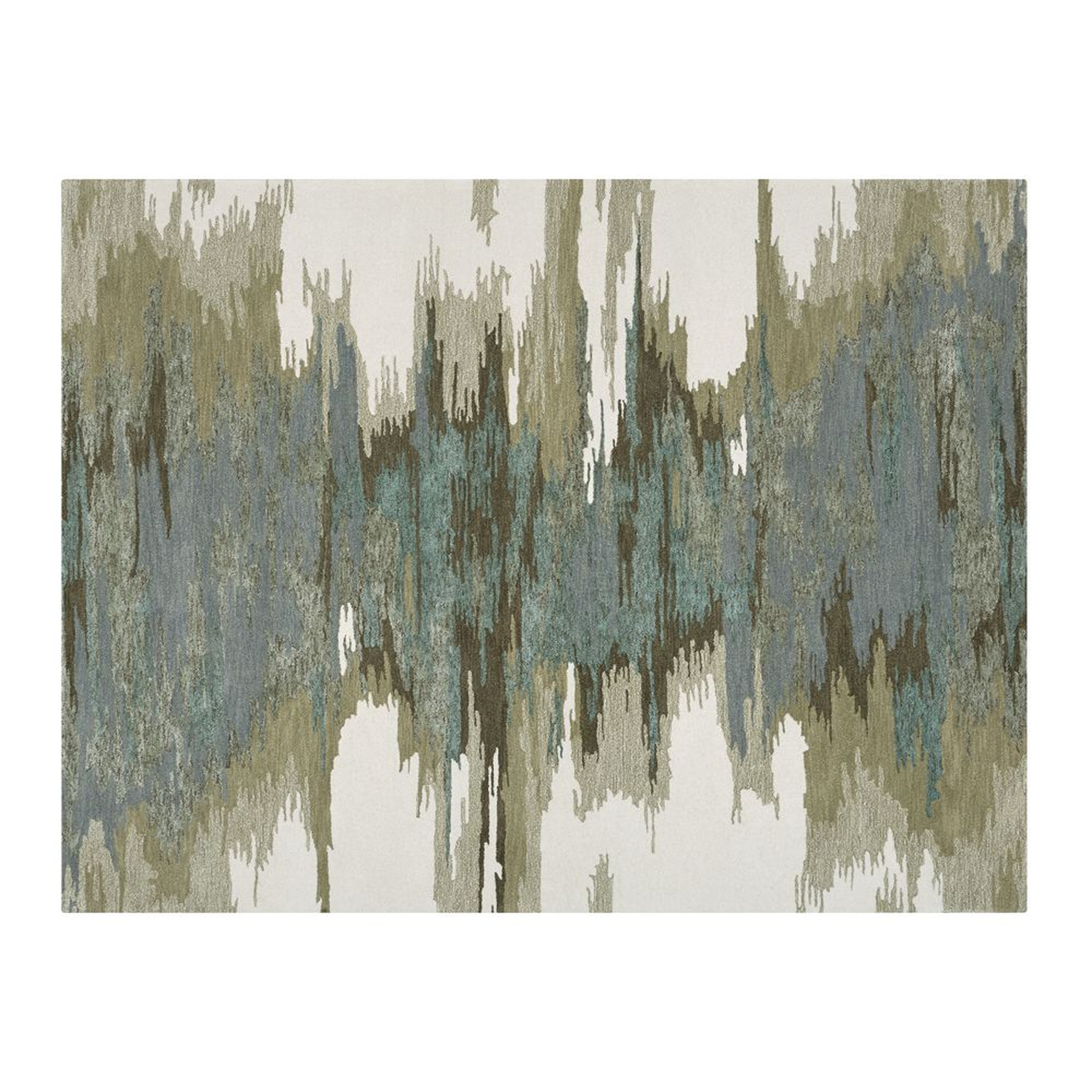 Birch Cyan Wool-Blend Abstract Rug 8x10 - Crate and Barrel