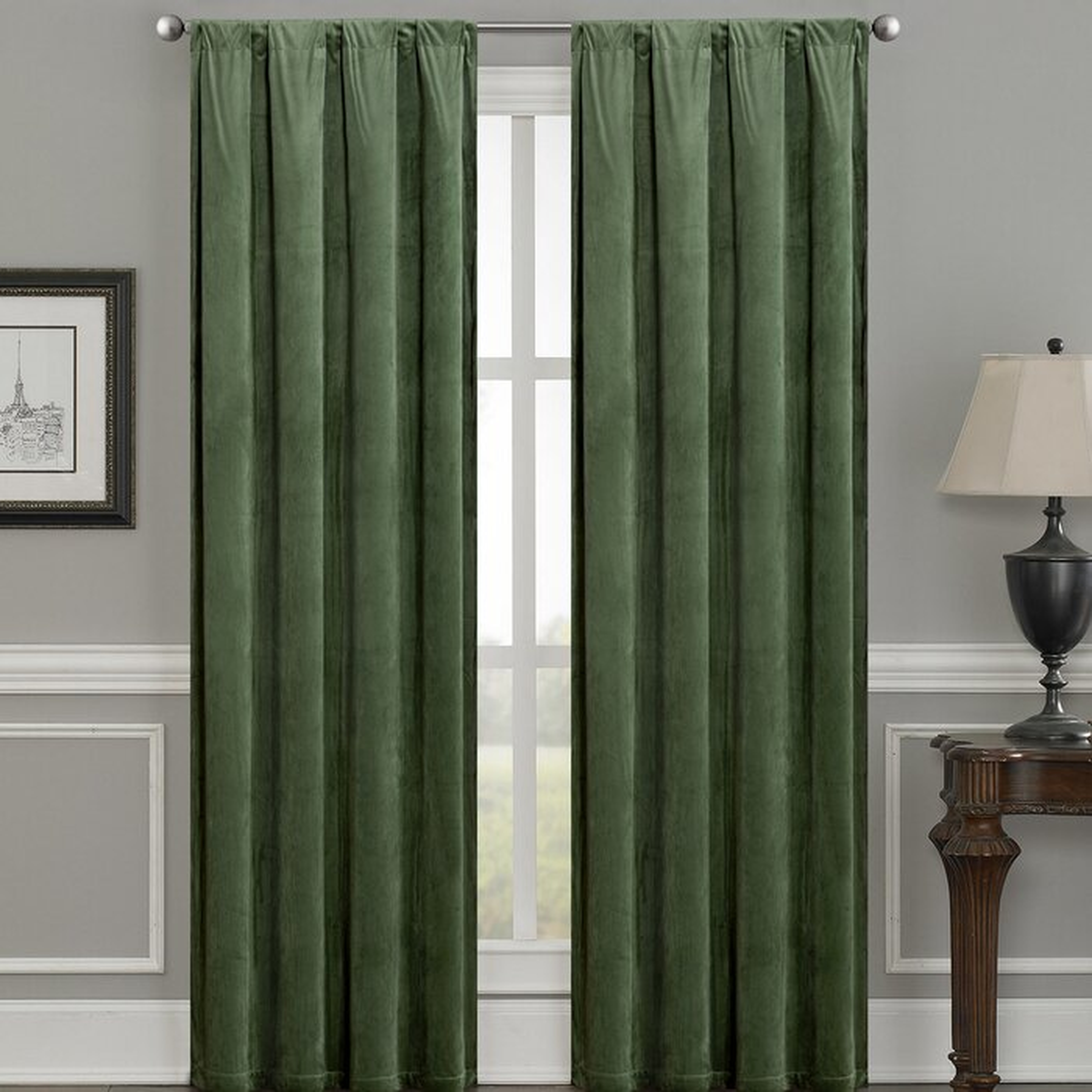 Bomar Luxury Velvet Solid Room Darkening Thermal Rod Pocket Curtains/Drapes (set of 2) - Wayfair