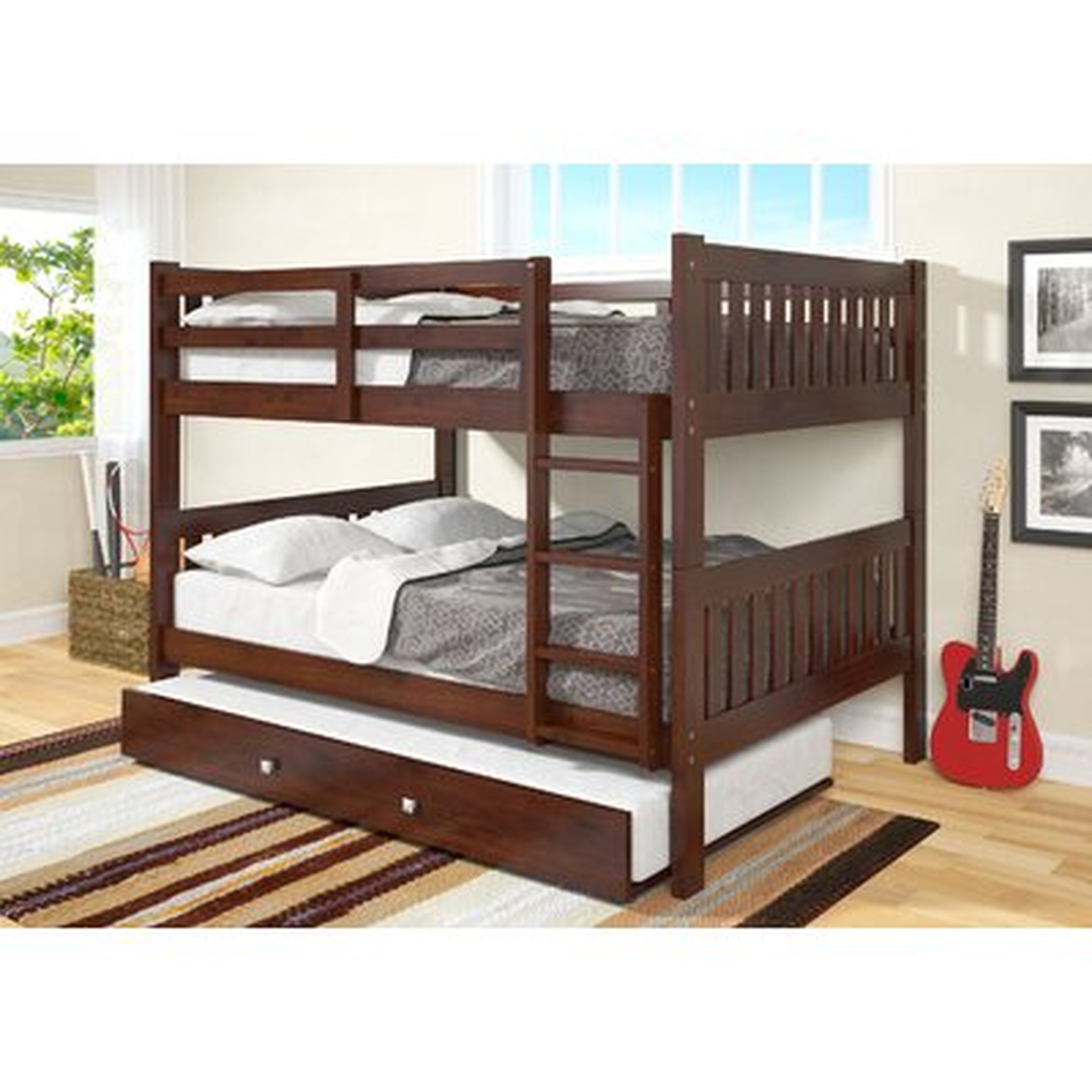 Hargrave Full over Full Bunk Bed with Trundle - Wayfair