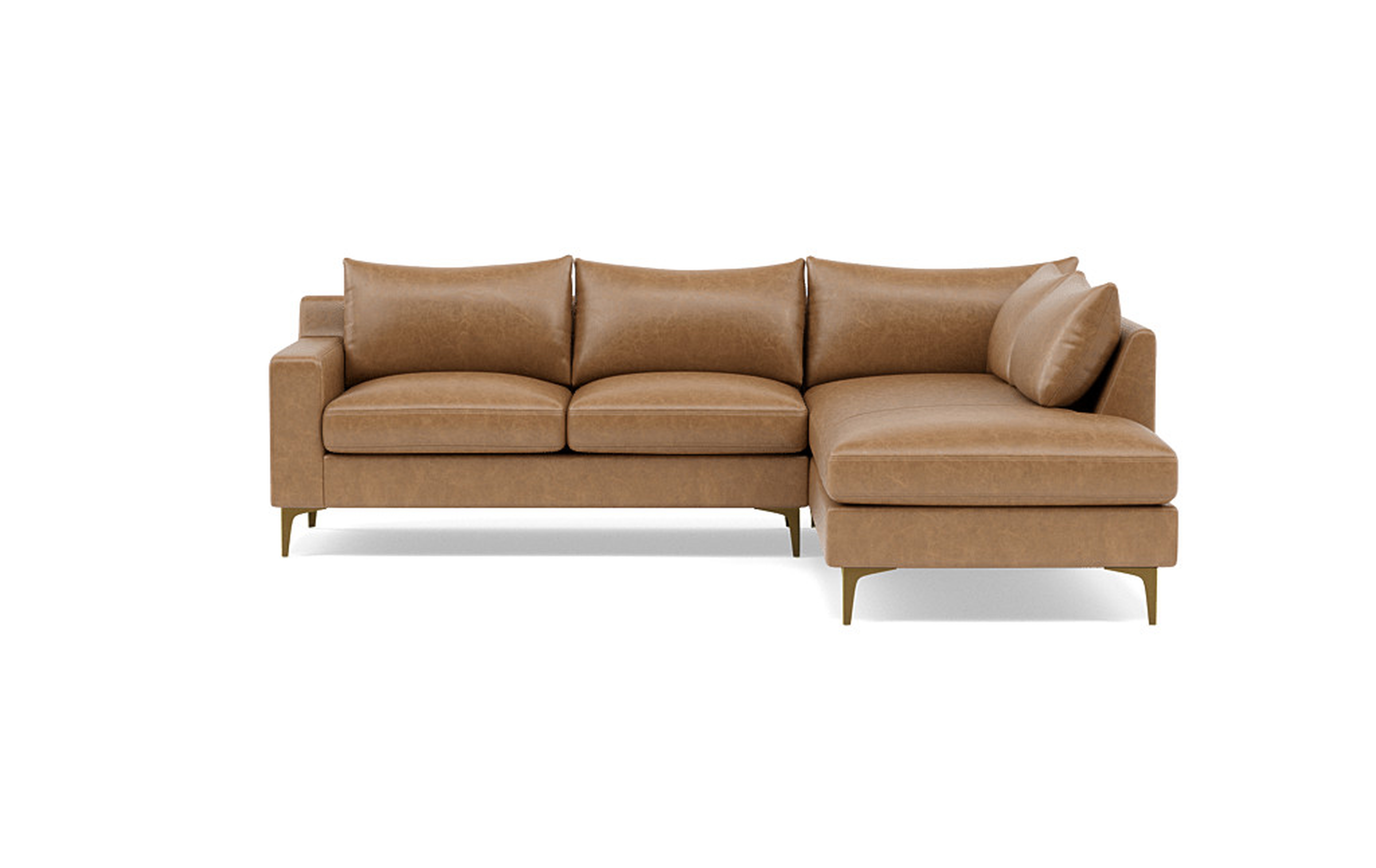 Sloan Leather 3-Seat Right Bumper Sectional, 109 - Interior Define