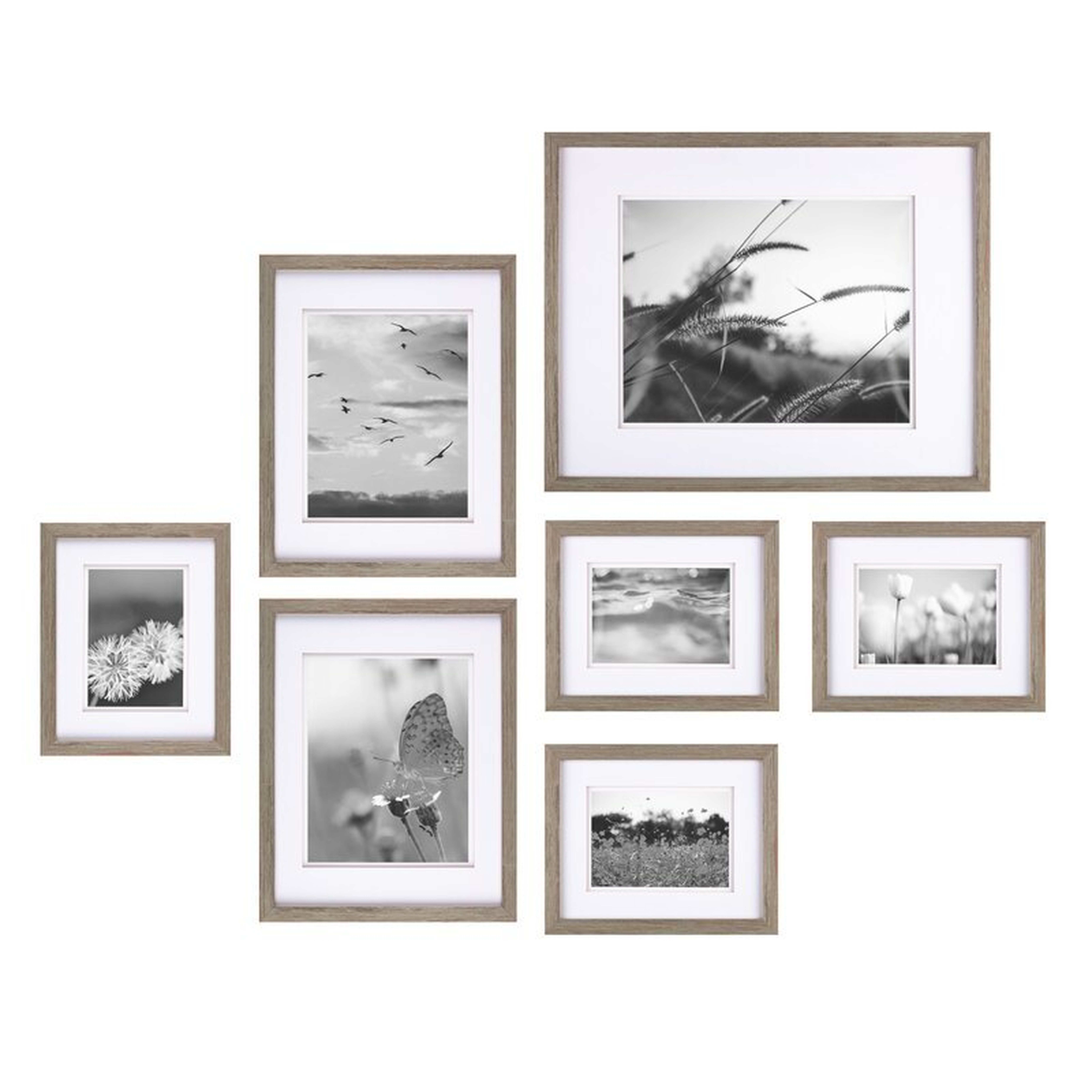 Bekah Wood Gallery Picture Frame - Set of 7 - Wayfair