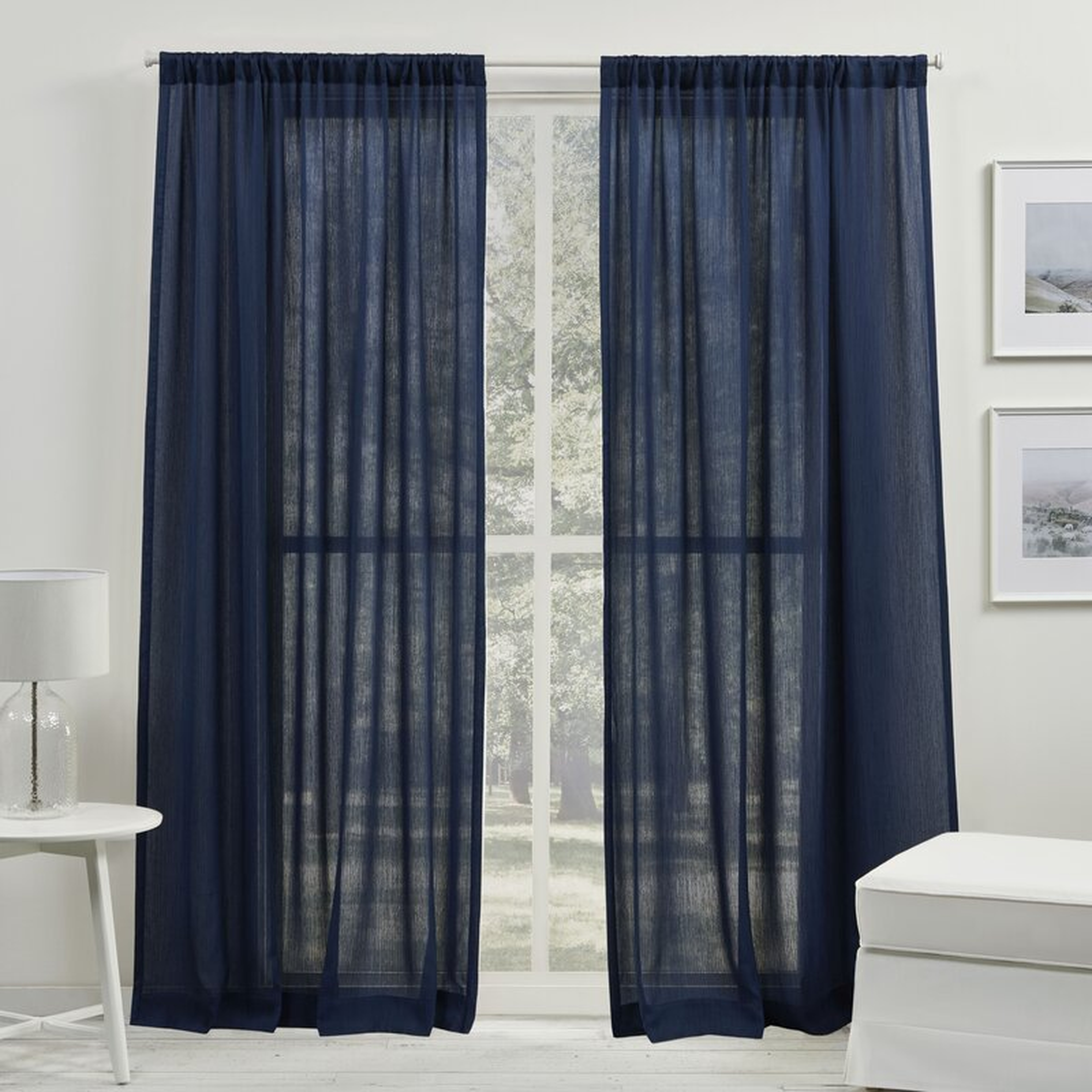 Coralina Solid Color Sheer Rod Pocket Single Curtain Panel - Perigold