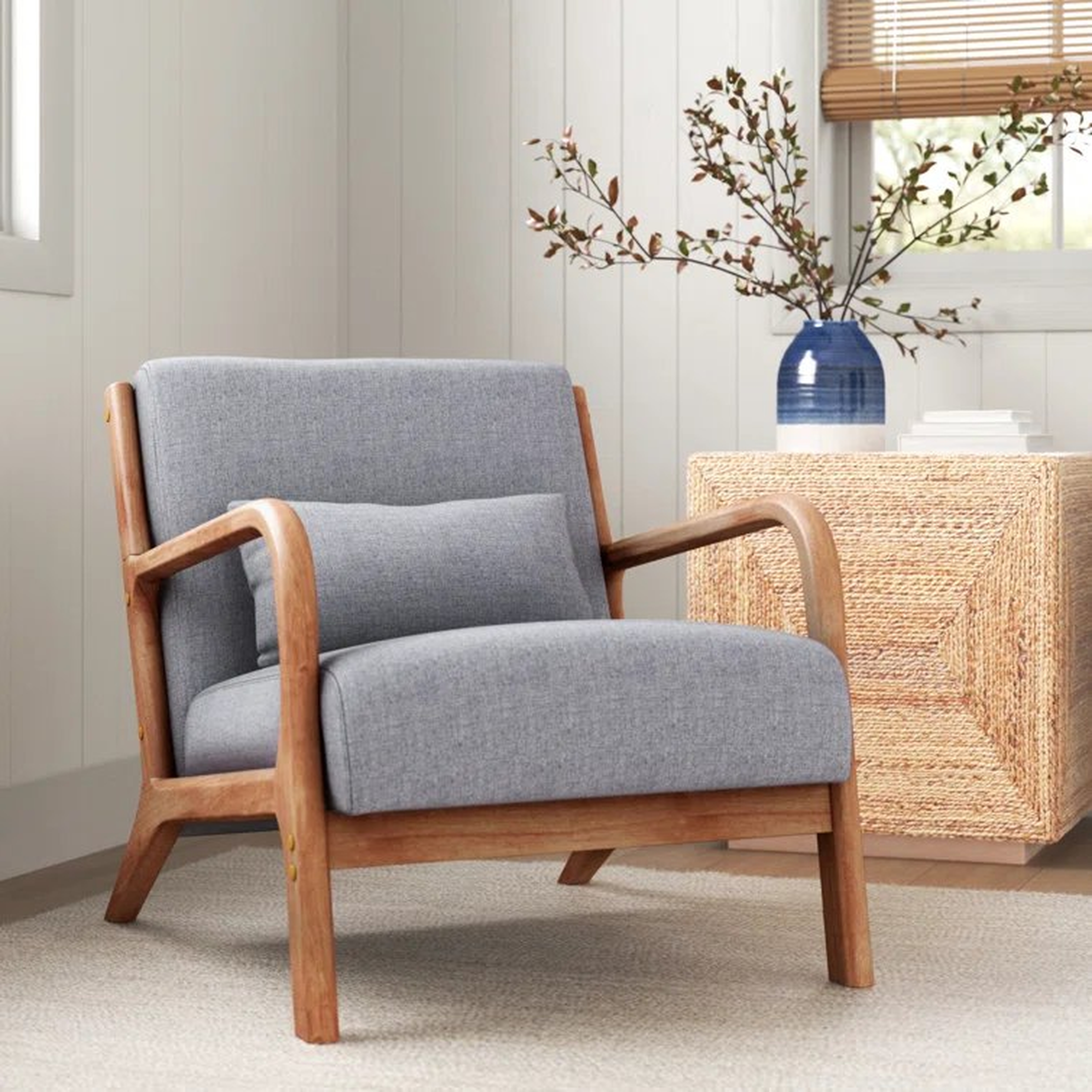 Hertford Lyquinn 25.78'' Wide Linen Armchair With Solid Wood Foot - Wayfair
