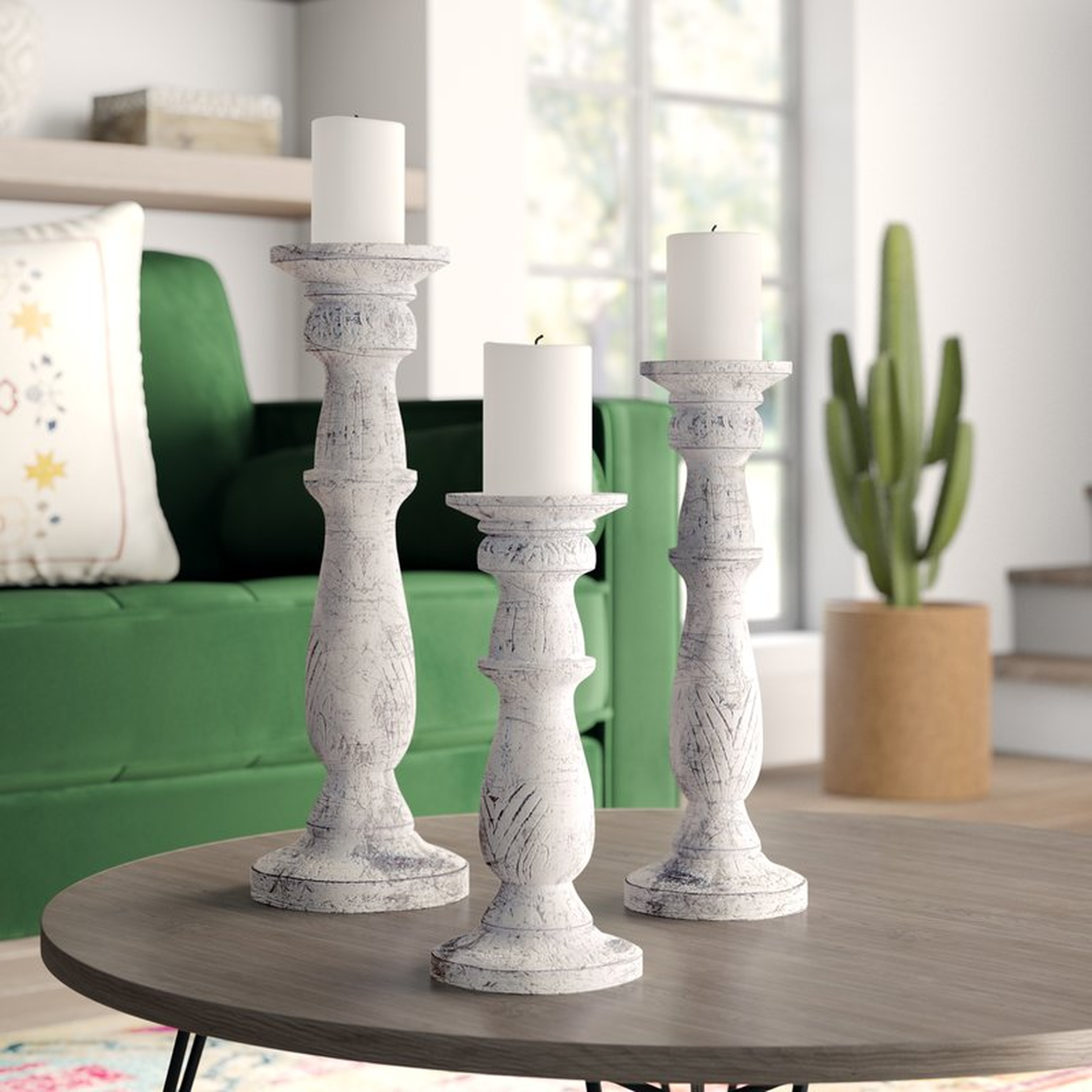 Wooden Candle Stand (SET OF 3) - Wayfair