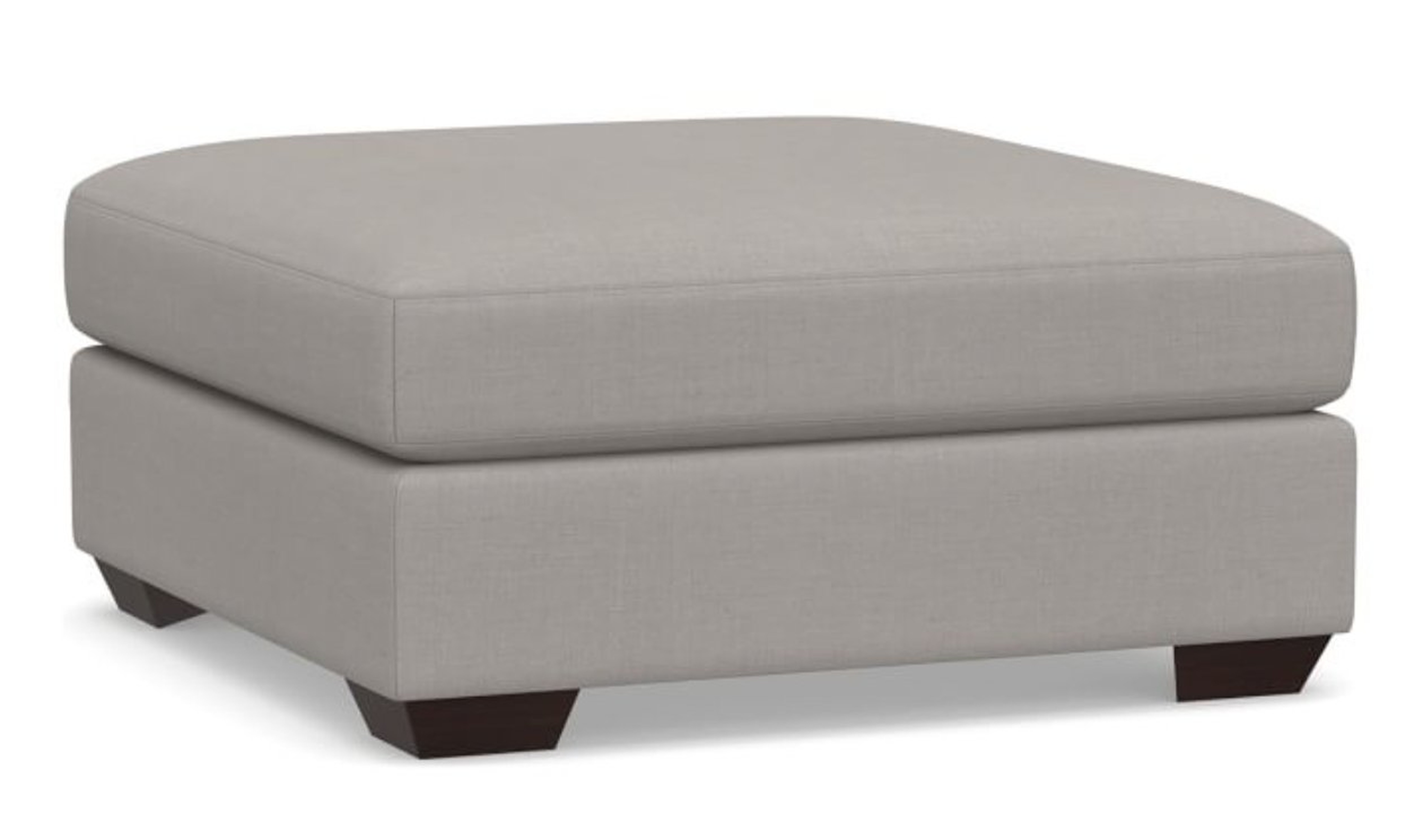 Big Sur Square Arm Upholstered Sectional Floater Ottoman, Down Blend Wrapped Cushions, Belgian Linen Light Gray - Pottery Barn