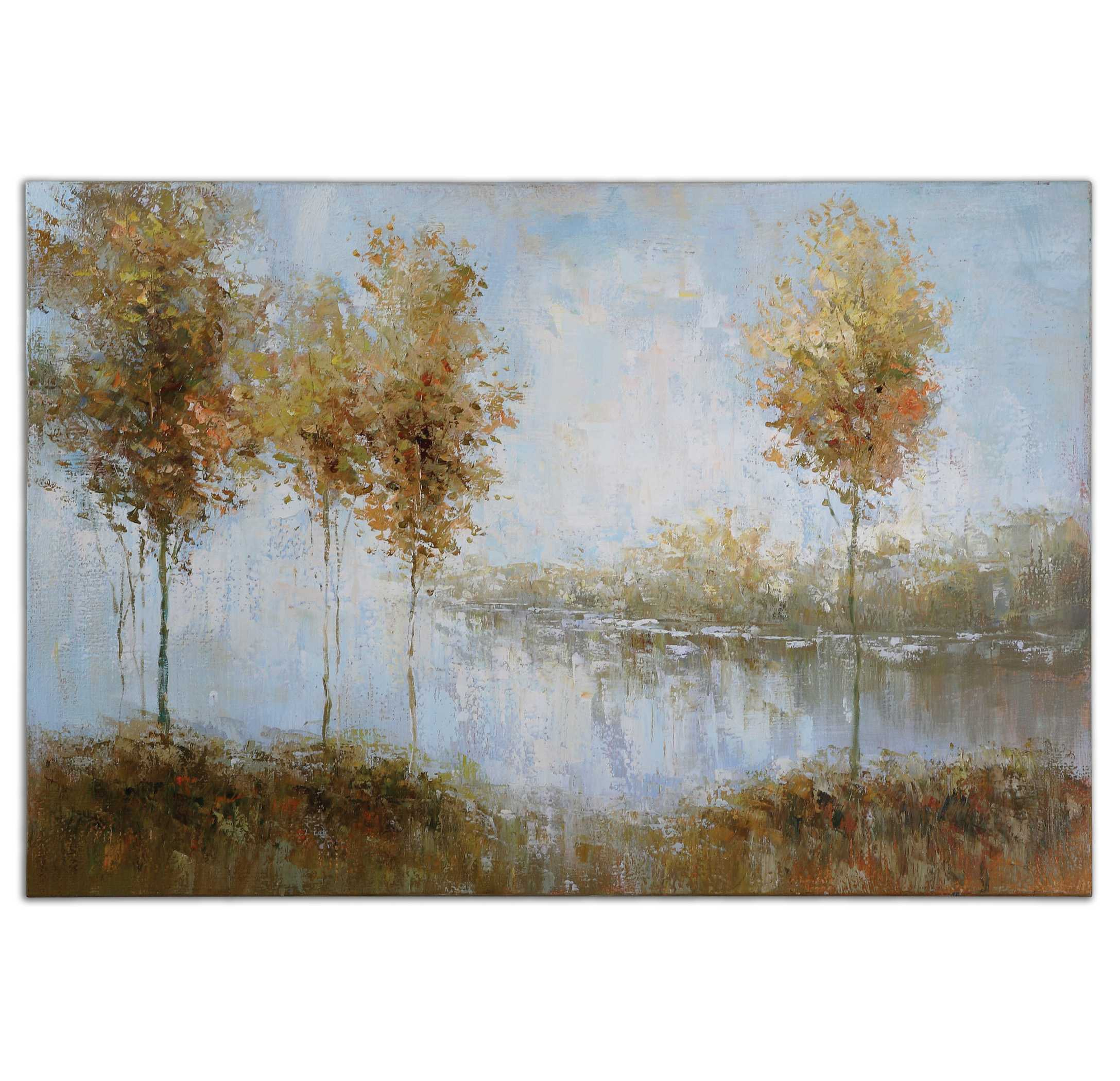 View of The Lake Hand Painted Oil Canvas Art - Hudsonhill Foundry