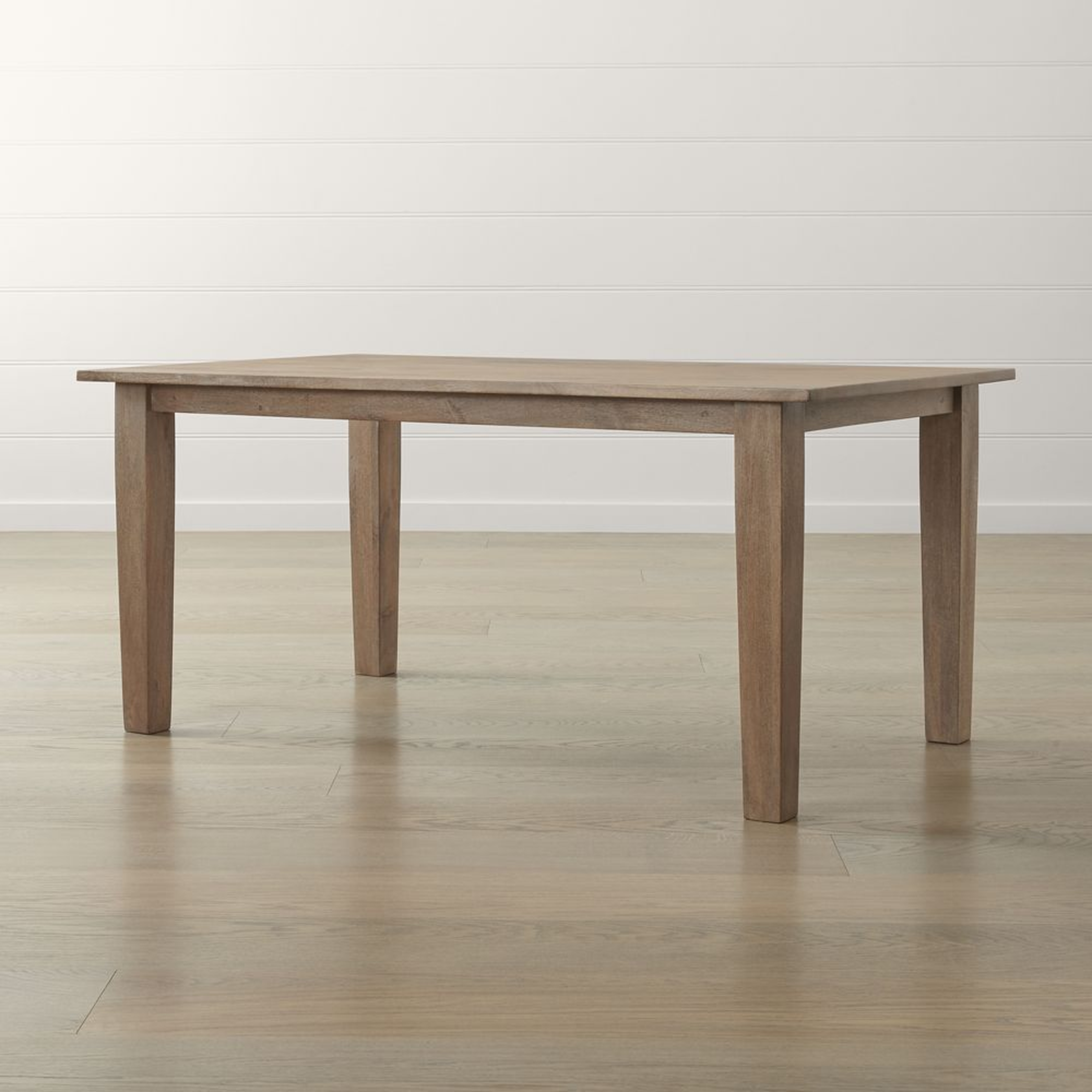 Basque 65" Weathered Light Brown Solid Wood Dining Table - Crate and Barrel