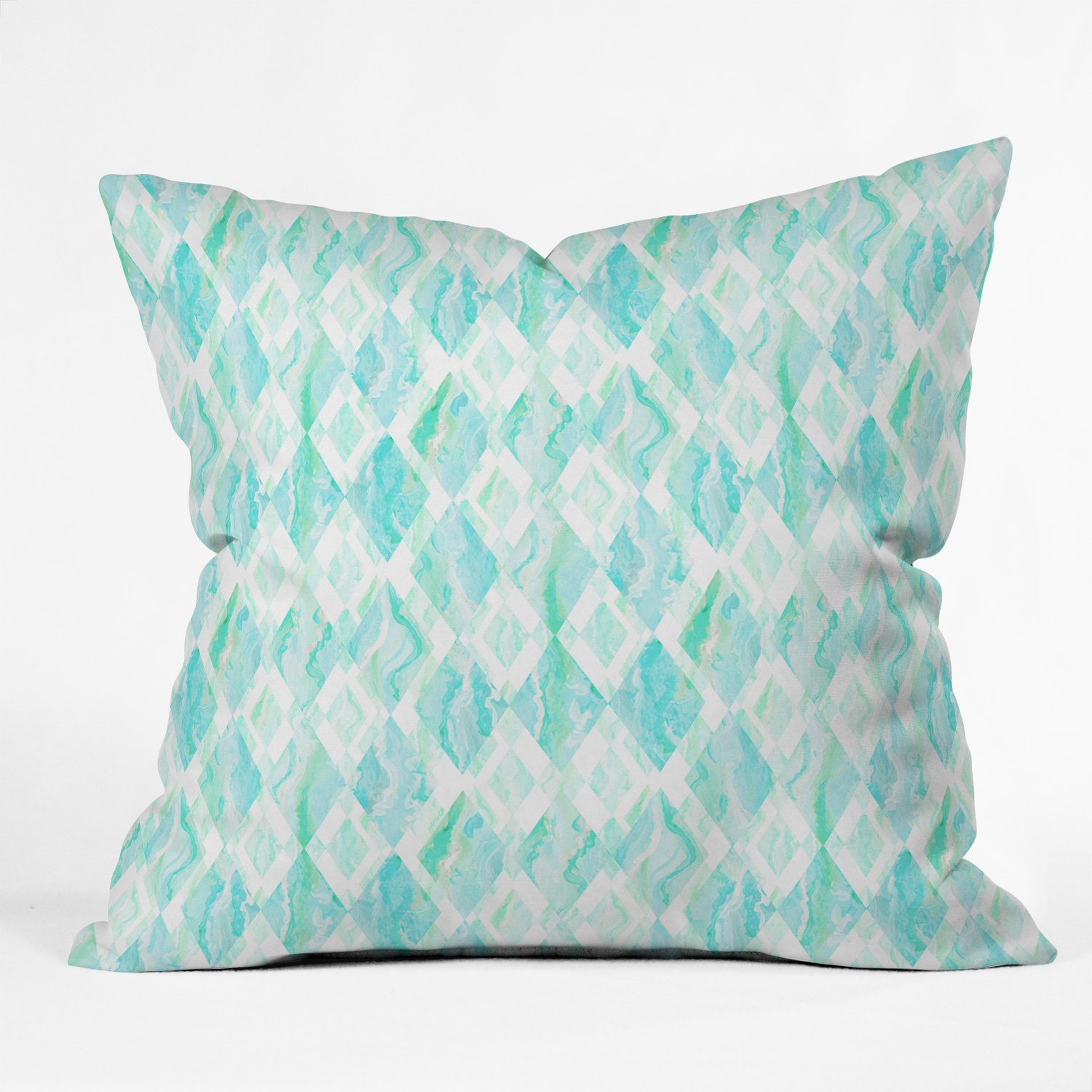 THROW PILLOW HARLEQUIN MARBLE MINT  BY LISA ARGYROPOULOS // Insert Included - Wander Print Co.