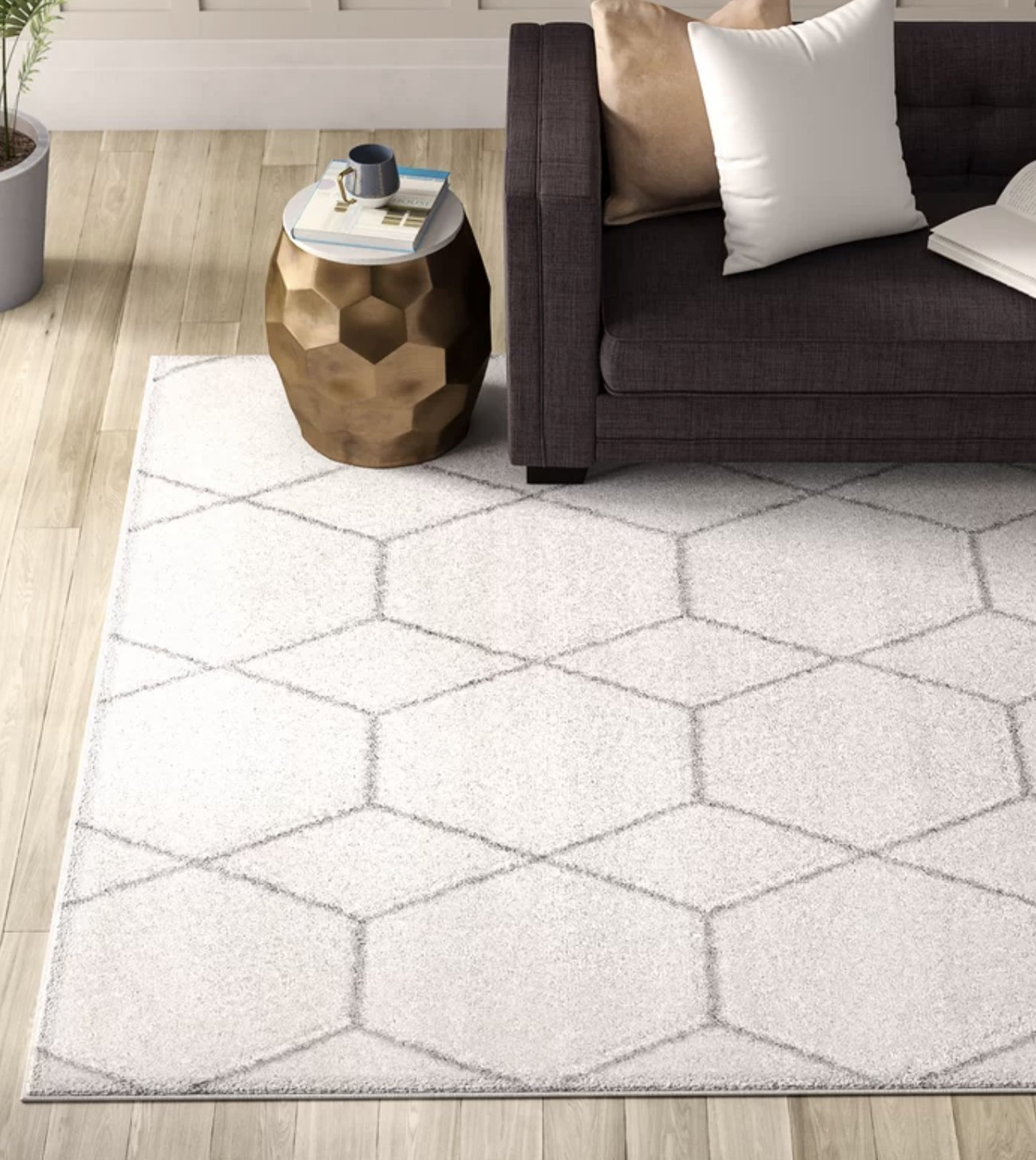 Elborough Geometric Ivory Area Rug - Wayfair