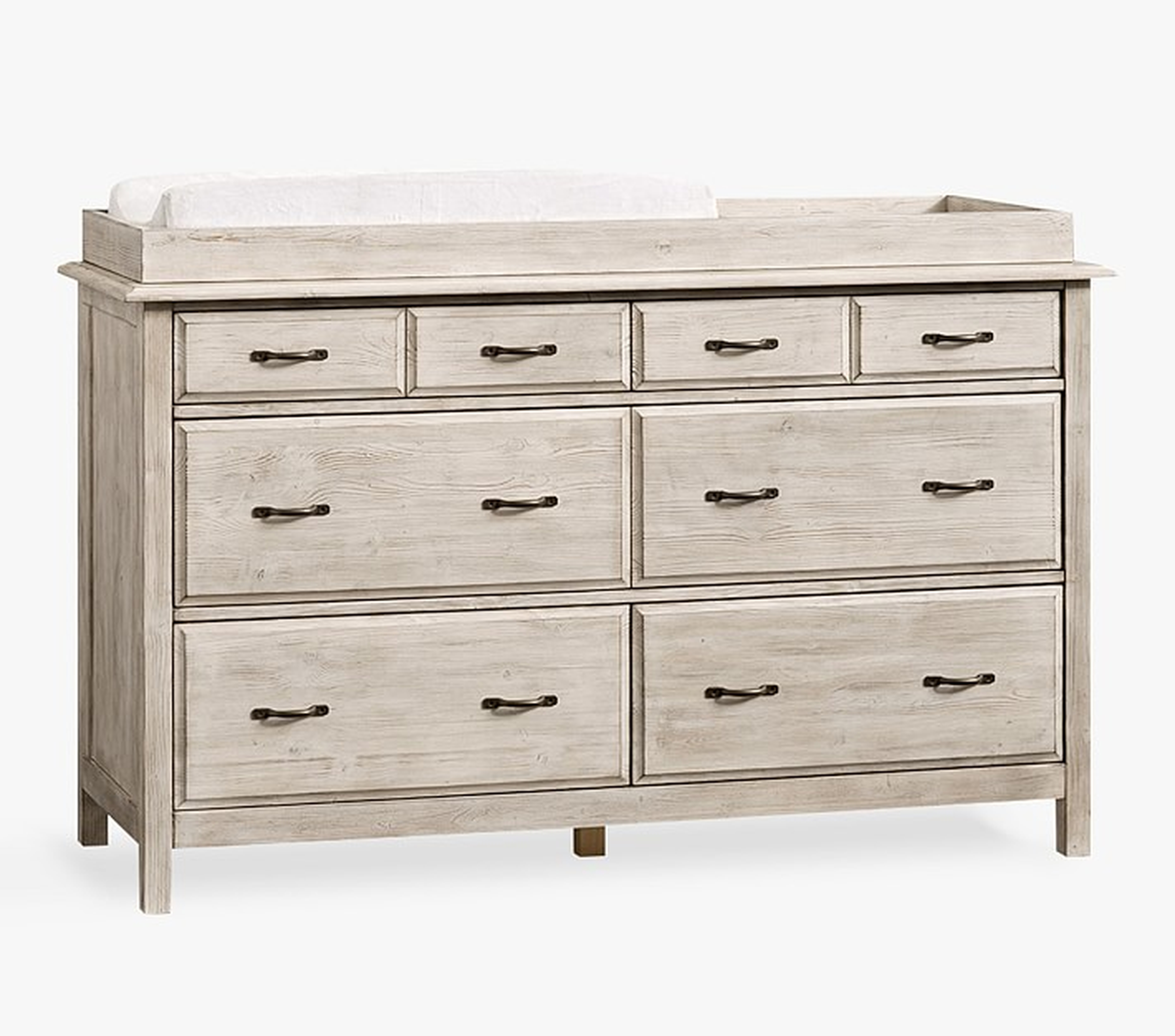 Rory Extra Wide Dresser & Topper Set, Weathered White - Pottery Barn Kids