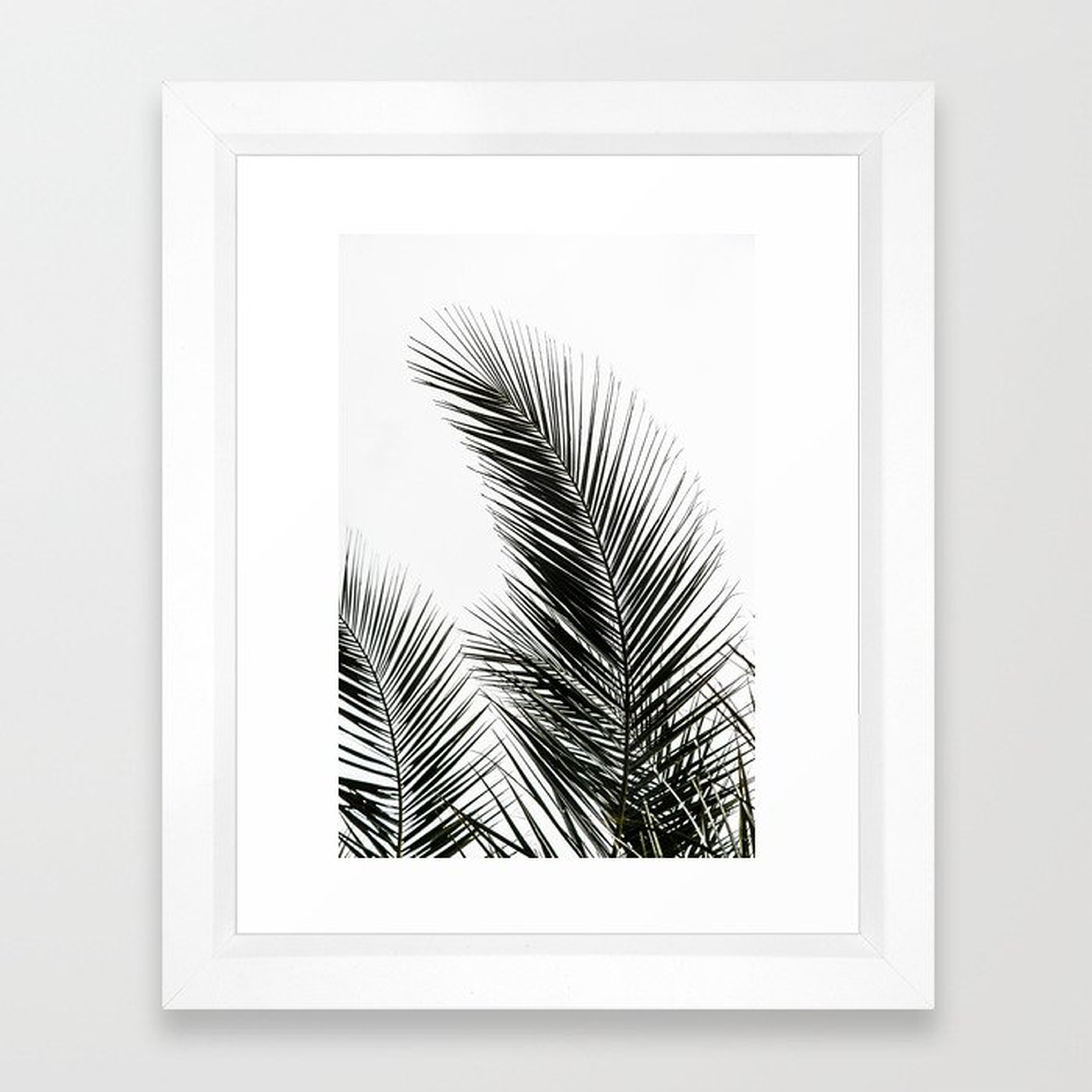 Palm Leaves Framed Art Print - 10x12 - vector white frame - Society6