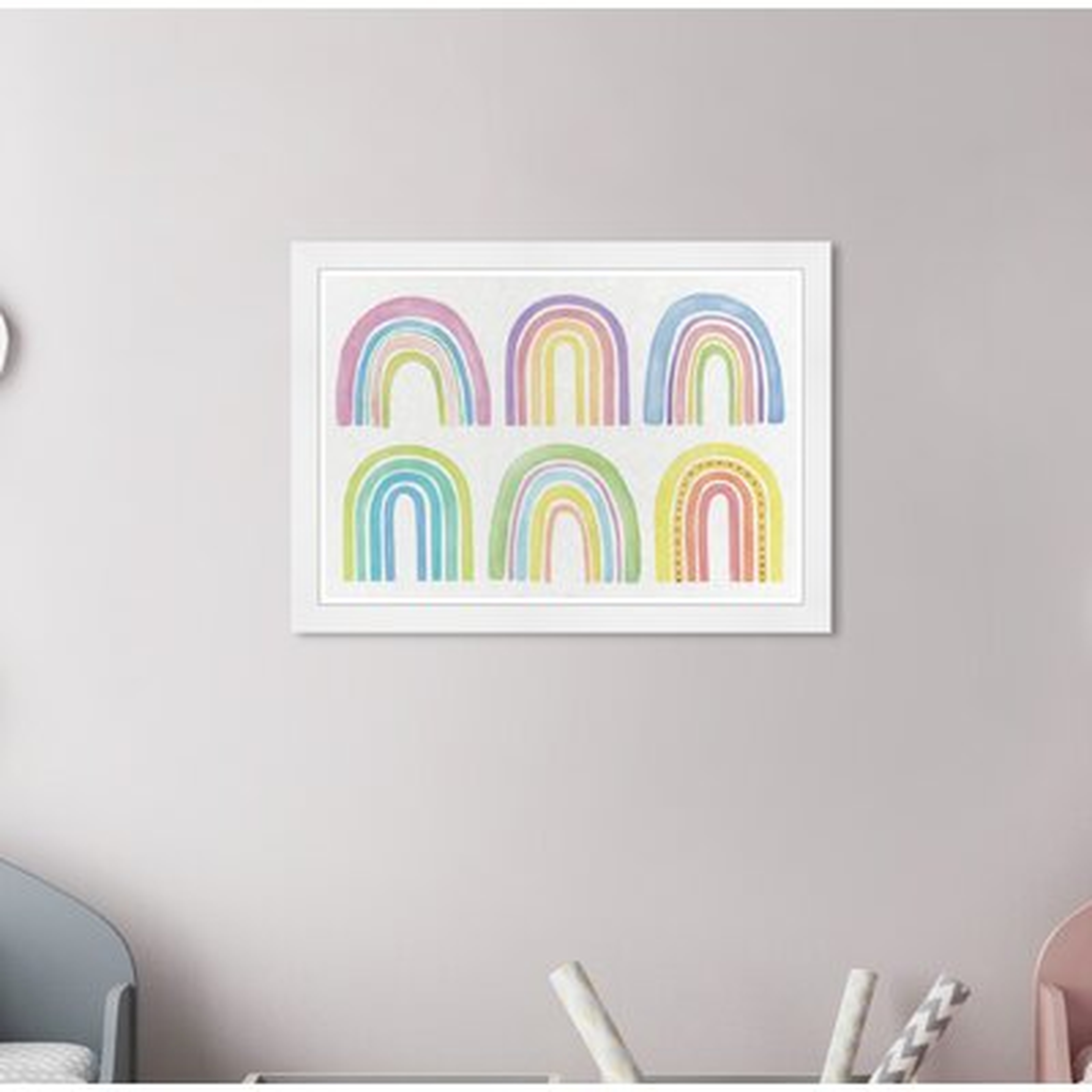 Nature And Landscape 'Cute Set Of Rainbows' Nature By Olivias Easel Prints Wall Art Print - Wayfair
