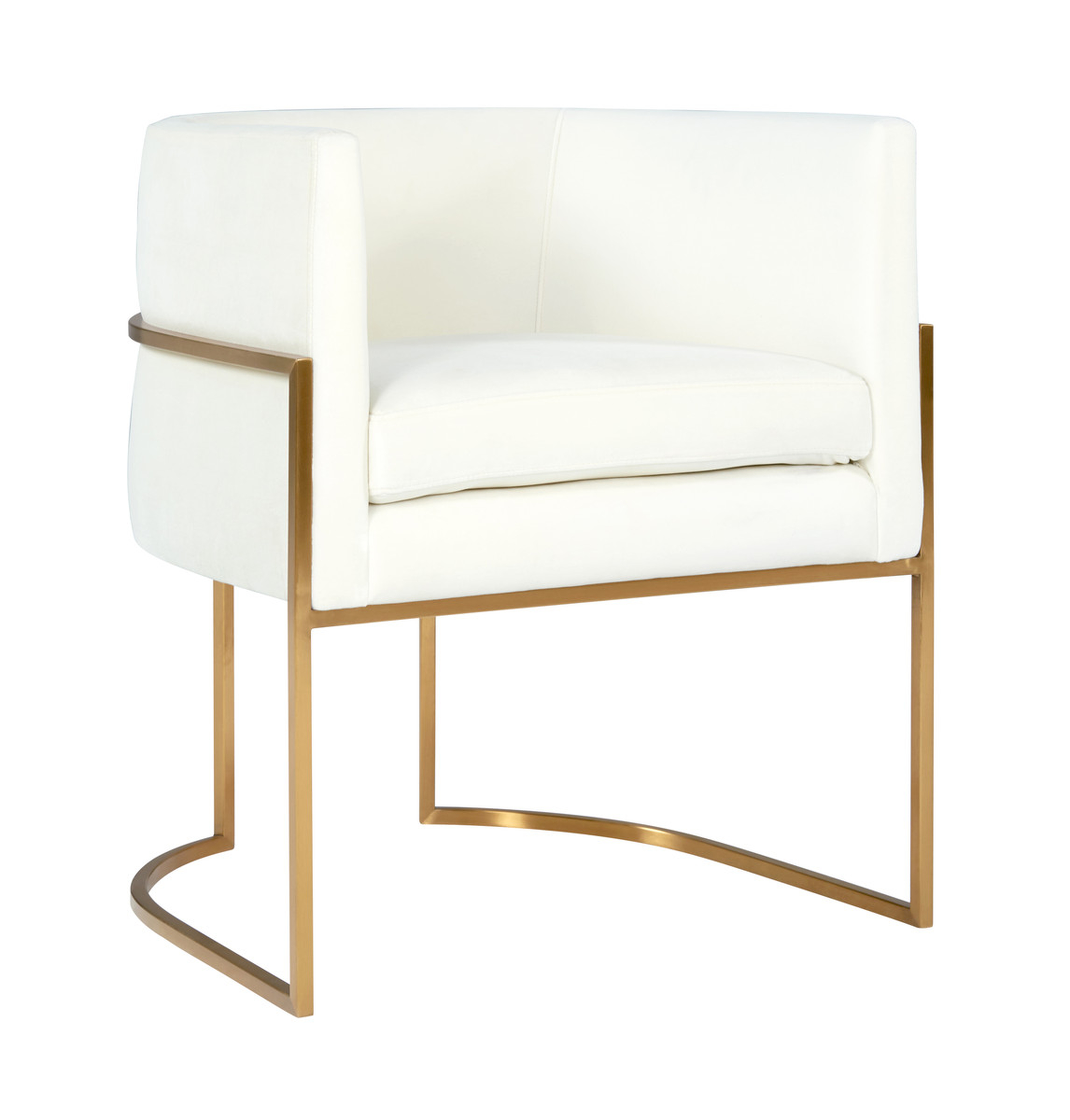 Giselle Cream Velvet Dining Chair Gold Leg - Maren Home