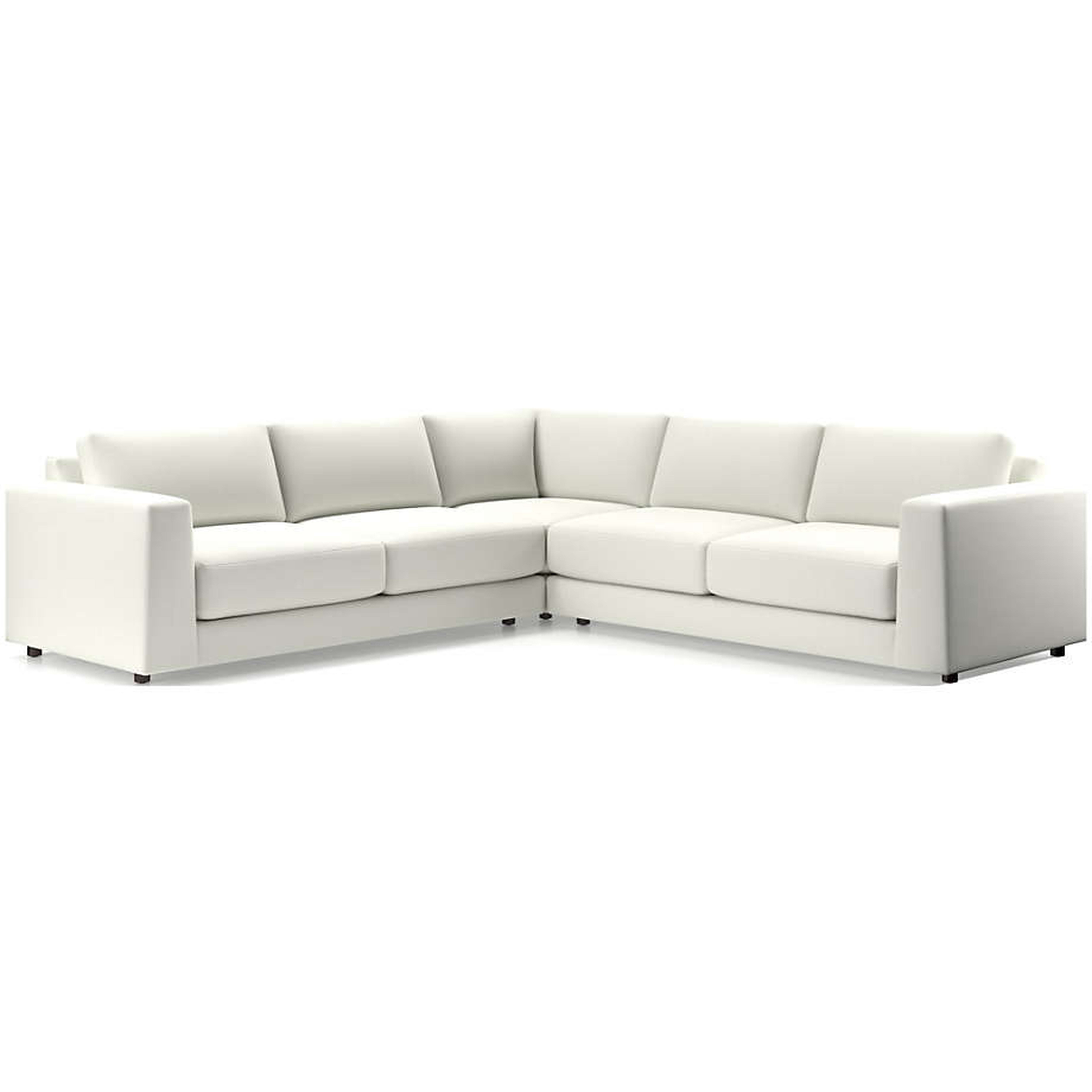 Peyton 3-Piece Sectional - SHELLY, ICE - Crate and Barrel
