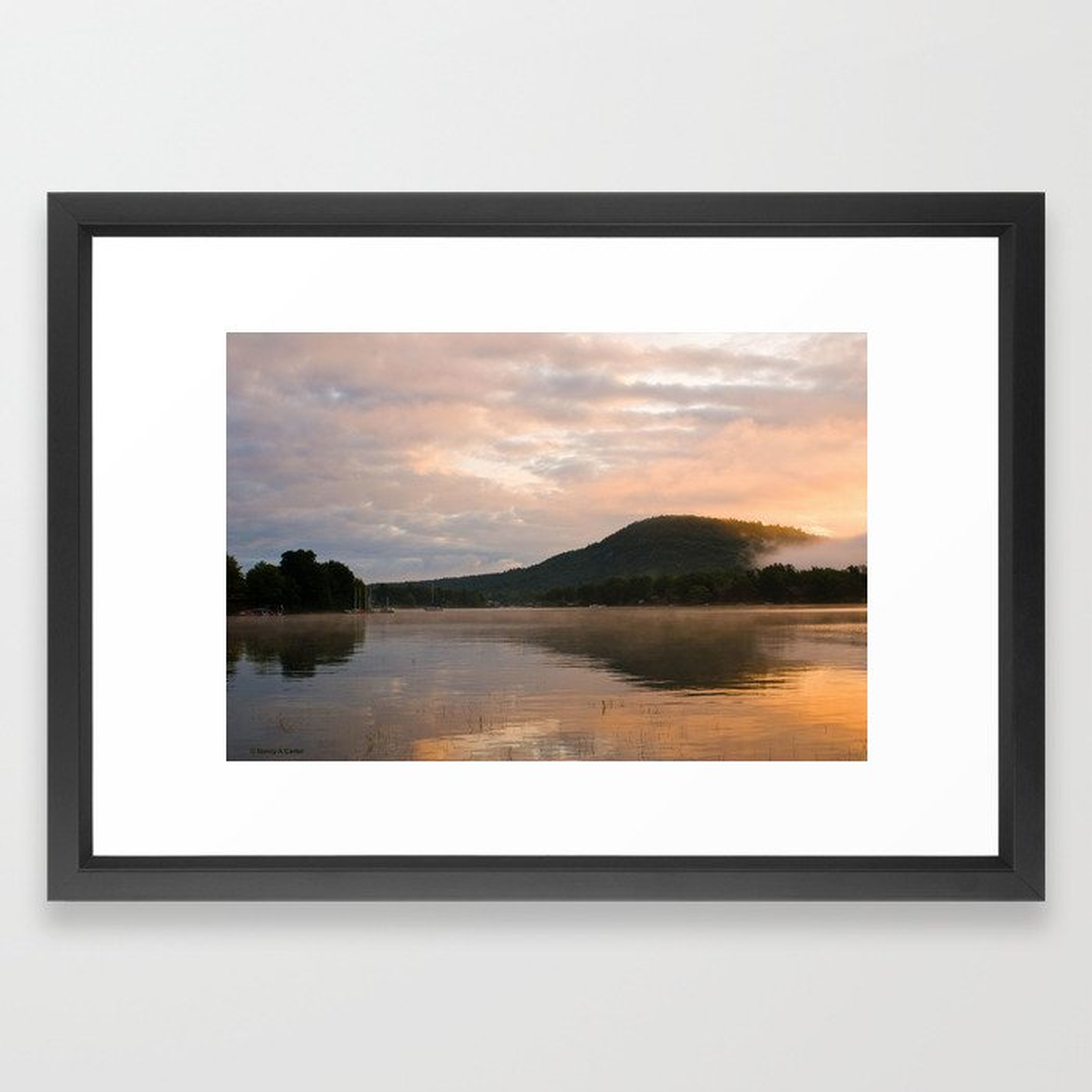 First Light (Sunrise on Lake George) Framed Art Print by Nancy A Carter - Society6