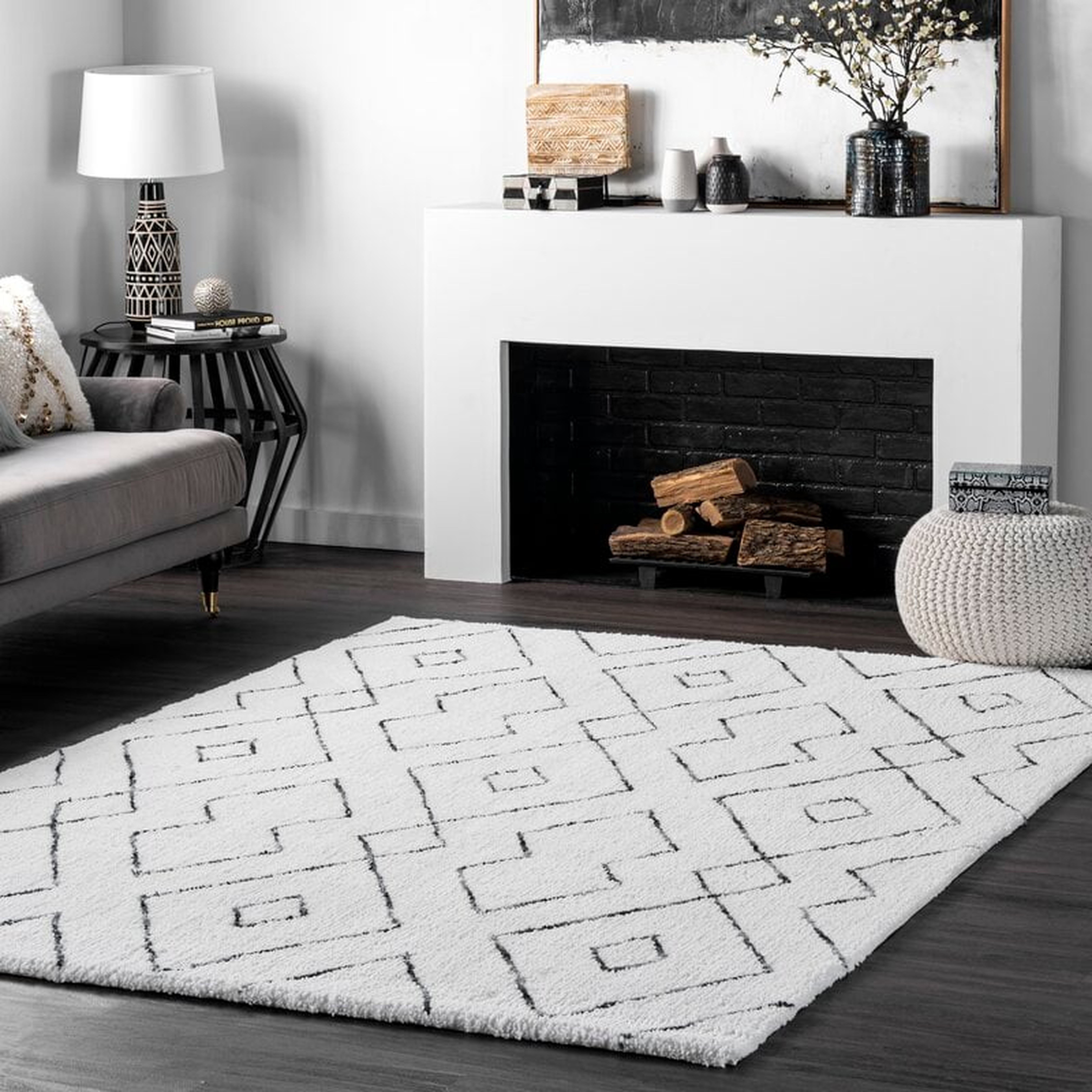 Peraza White Area Rug 9' x 12' - Wayfair