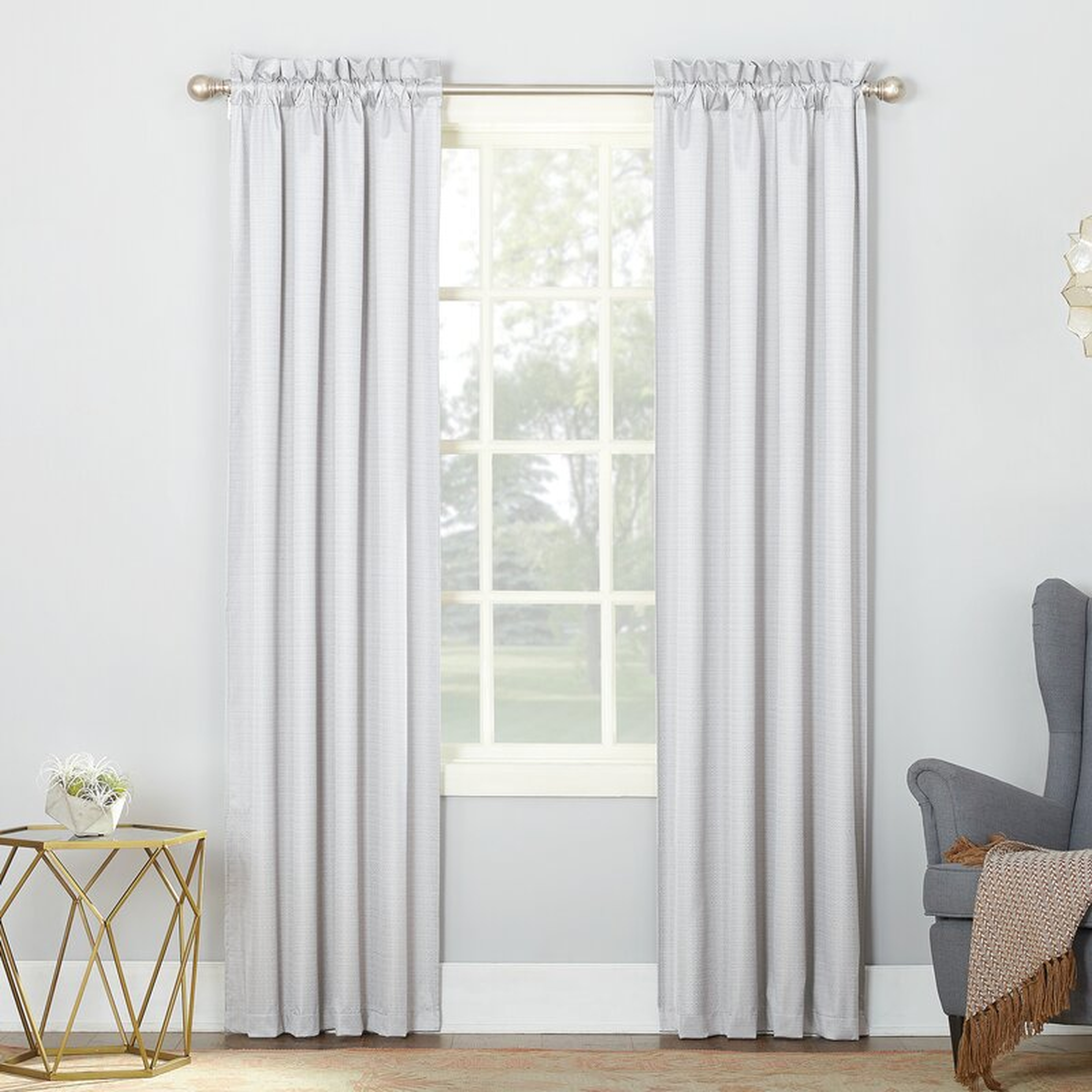 Riku Solid Room Darkening Thermal Rod Pocket Curtain Panels (Set of 2) - Wayfair
