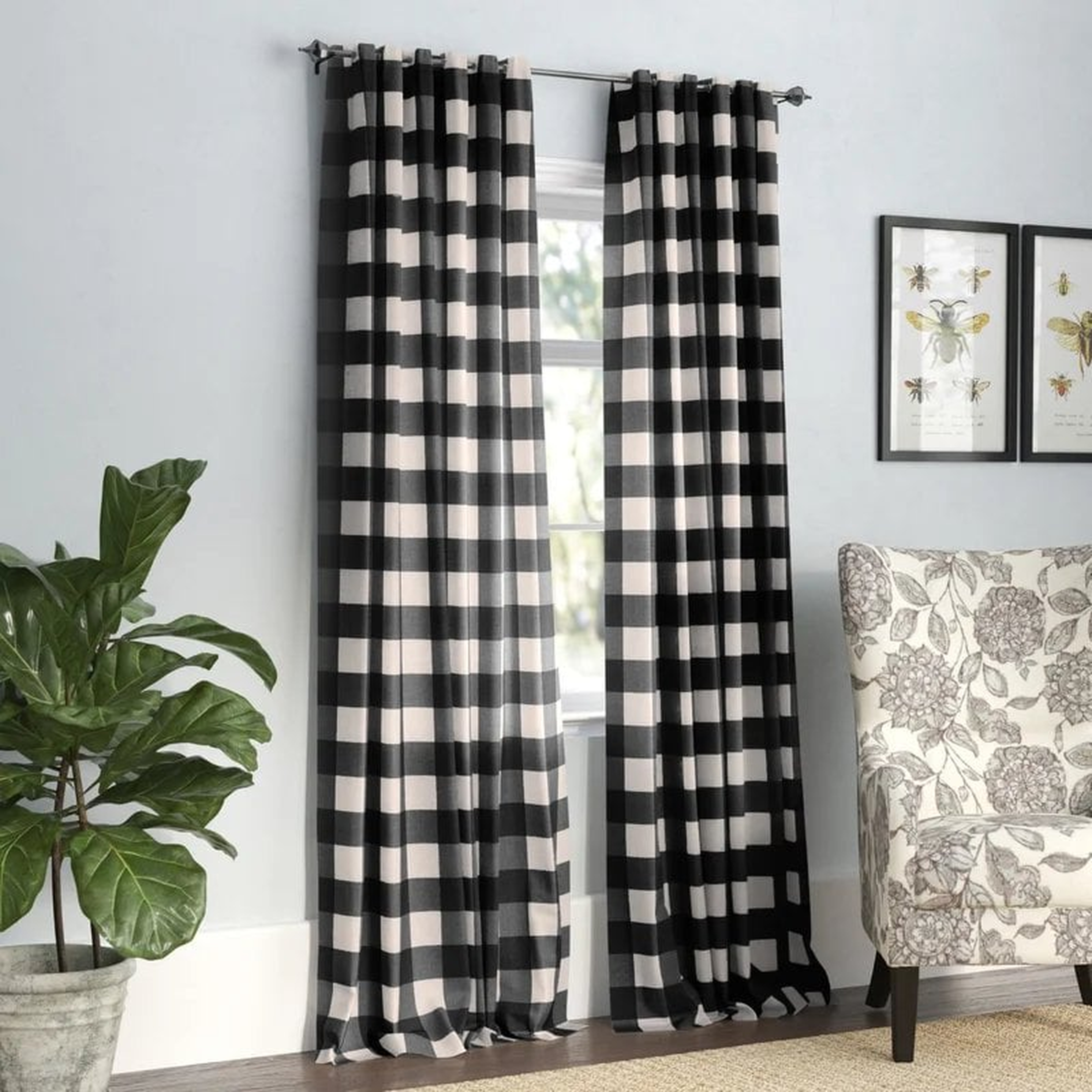 Conor Plaid Linen Blackout Thermal Single Curtain Panel - Wayfair