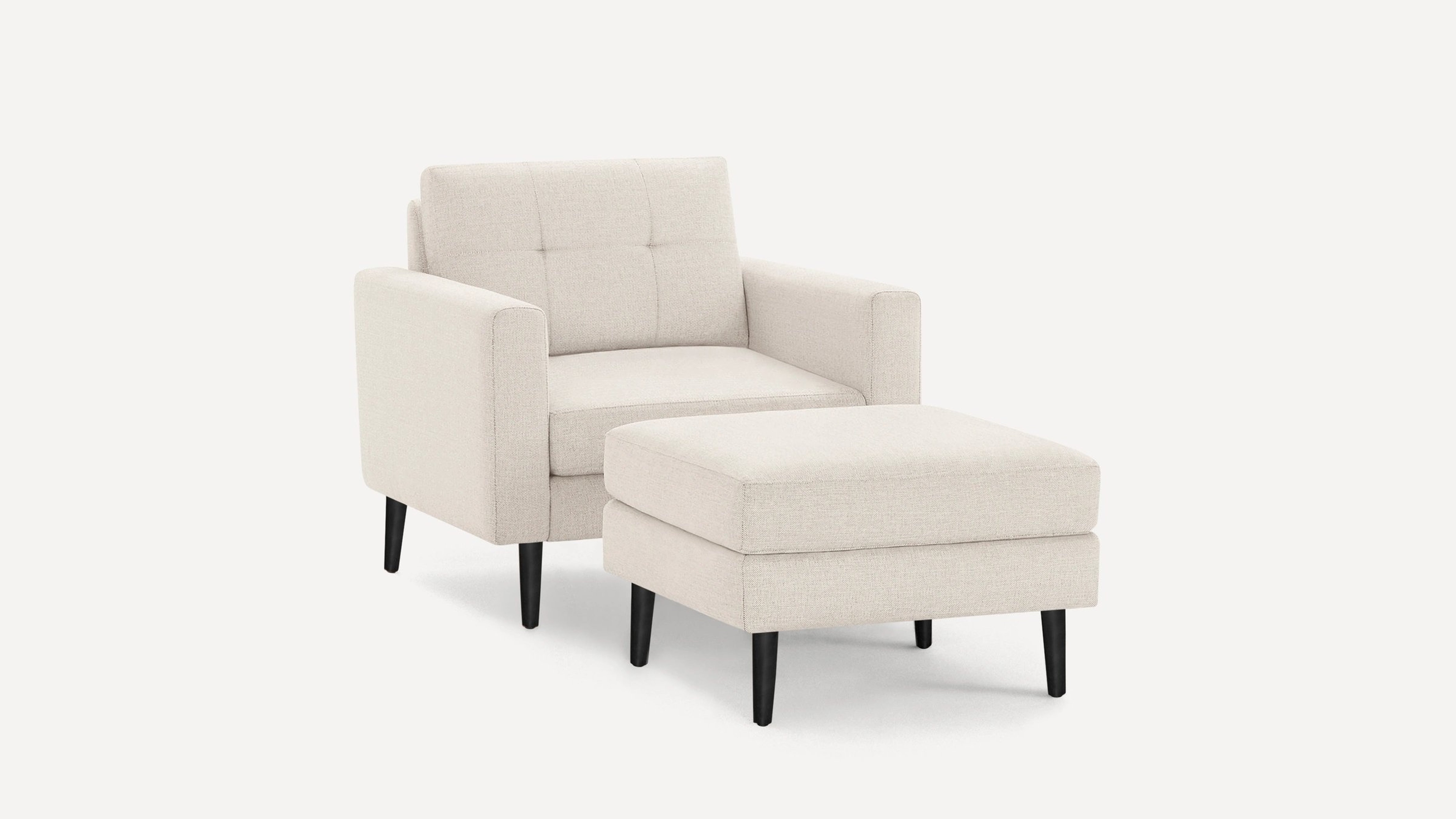 Nomad Armchair and Ottoman - Ivory - With Lumbar Pillow - Burrow
