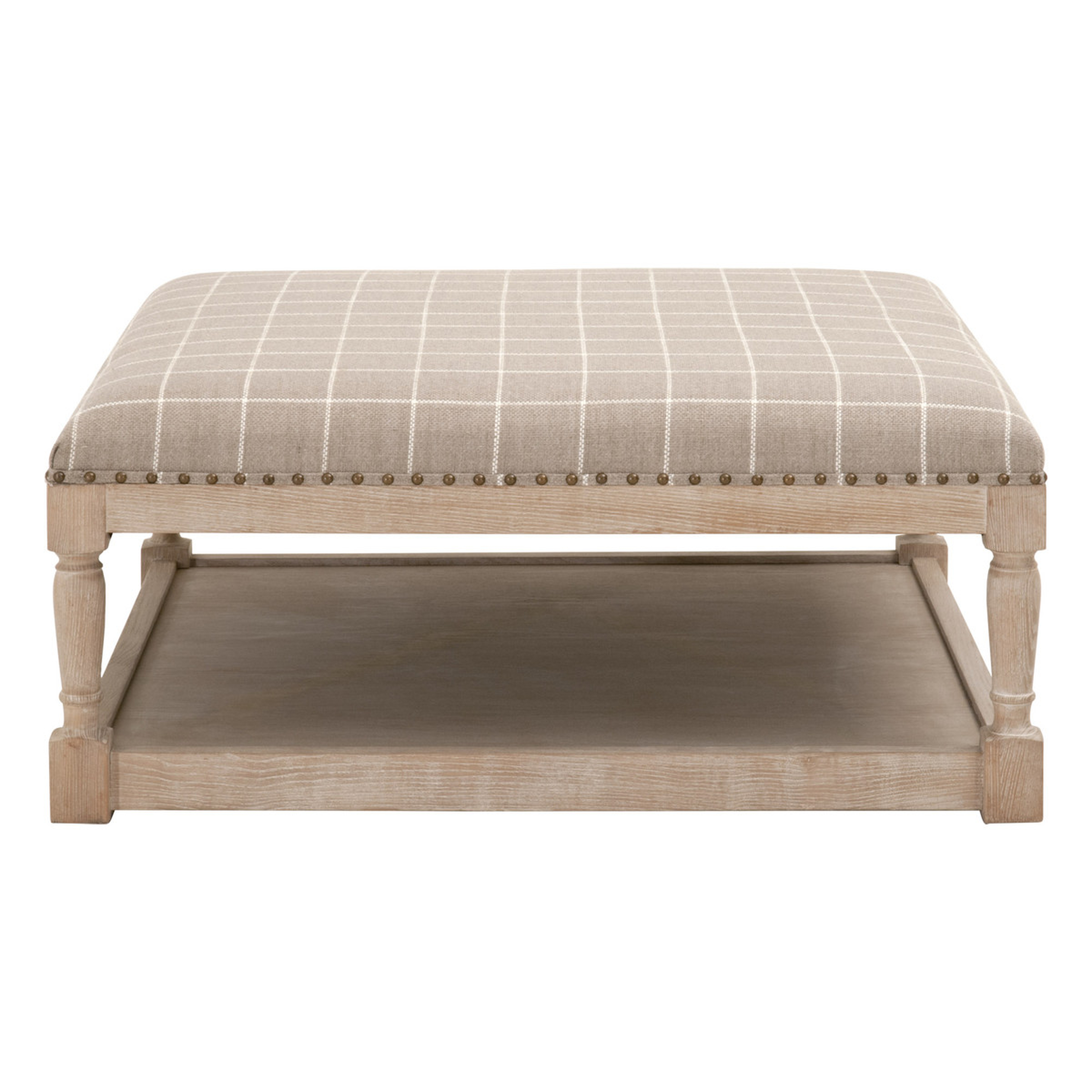 Townsend Upholstered Coffee Table, Pebble - Alder House