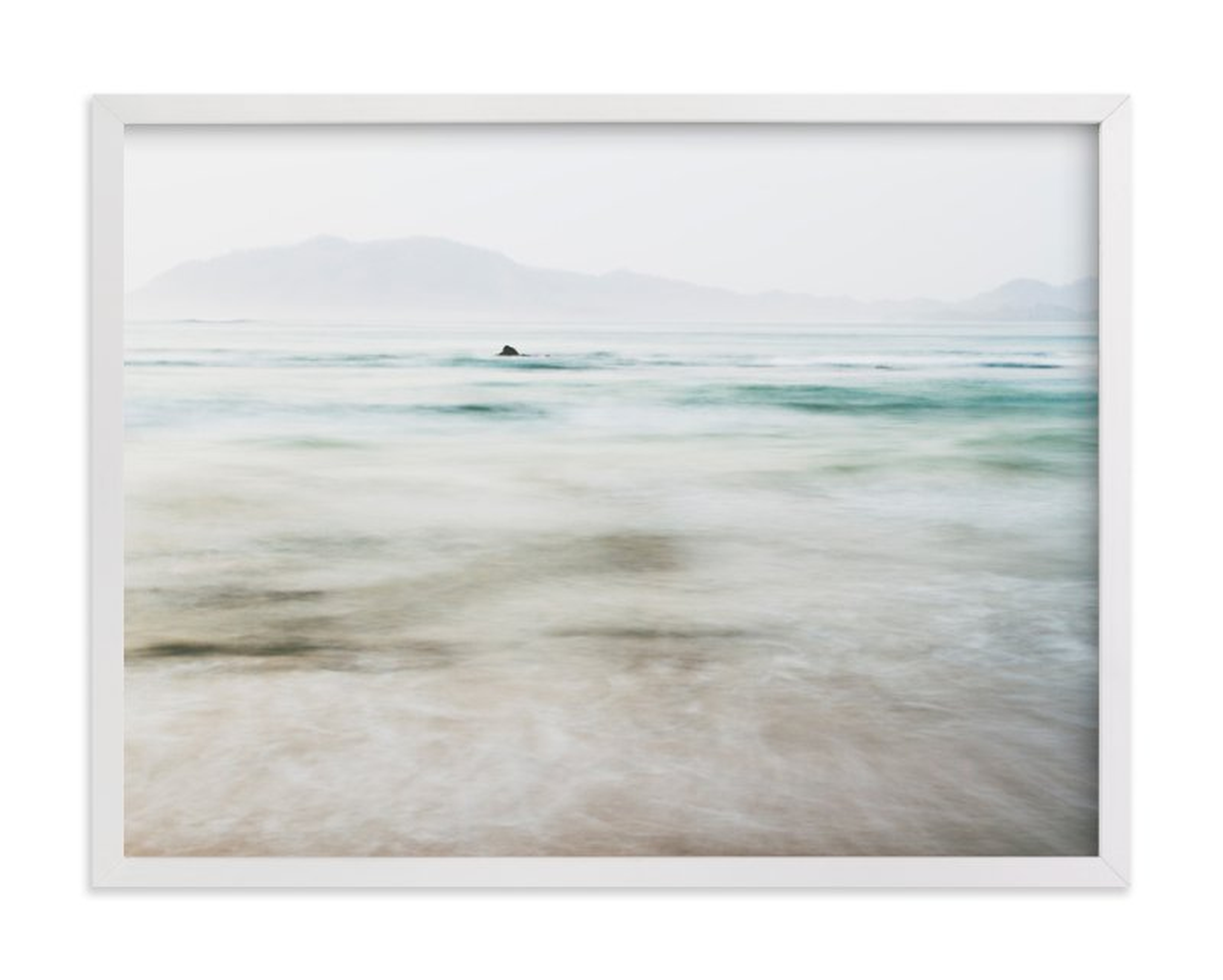 the pacific  - 24" x 18" white wood frame - Minted