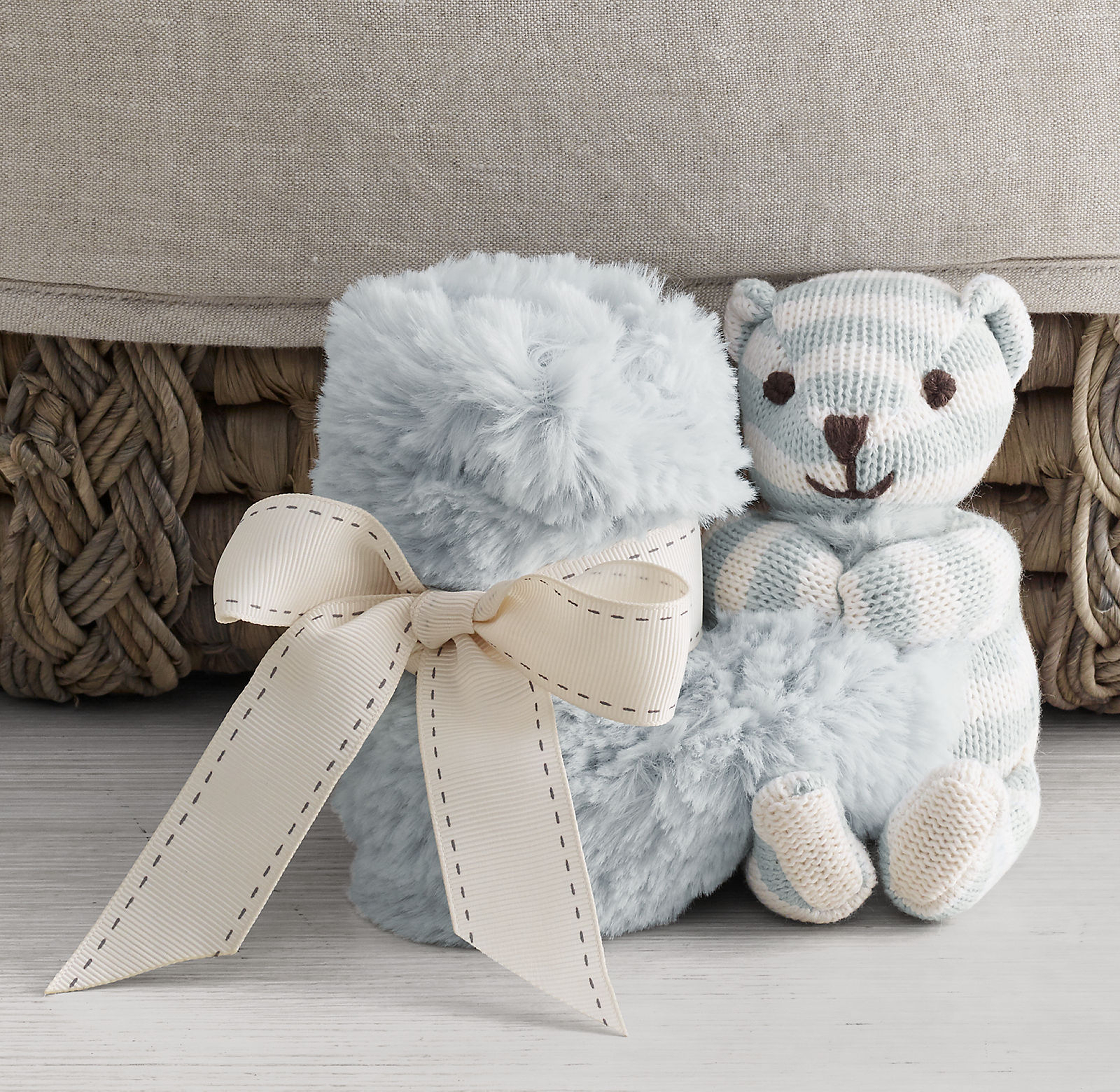 LUXE KNIT SECURITY BLANKET - BEAR - RH Baby & Child
