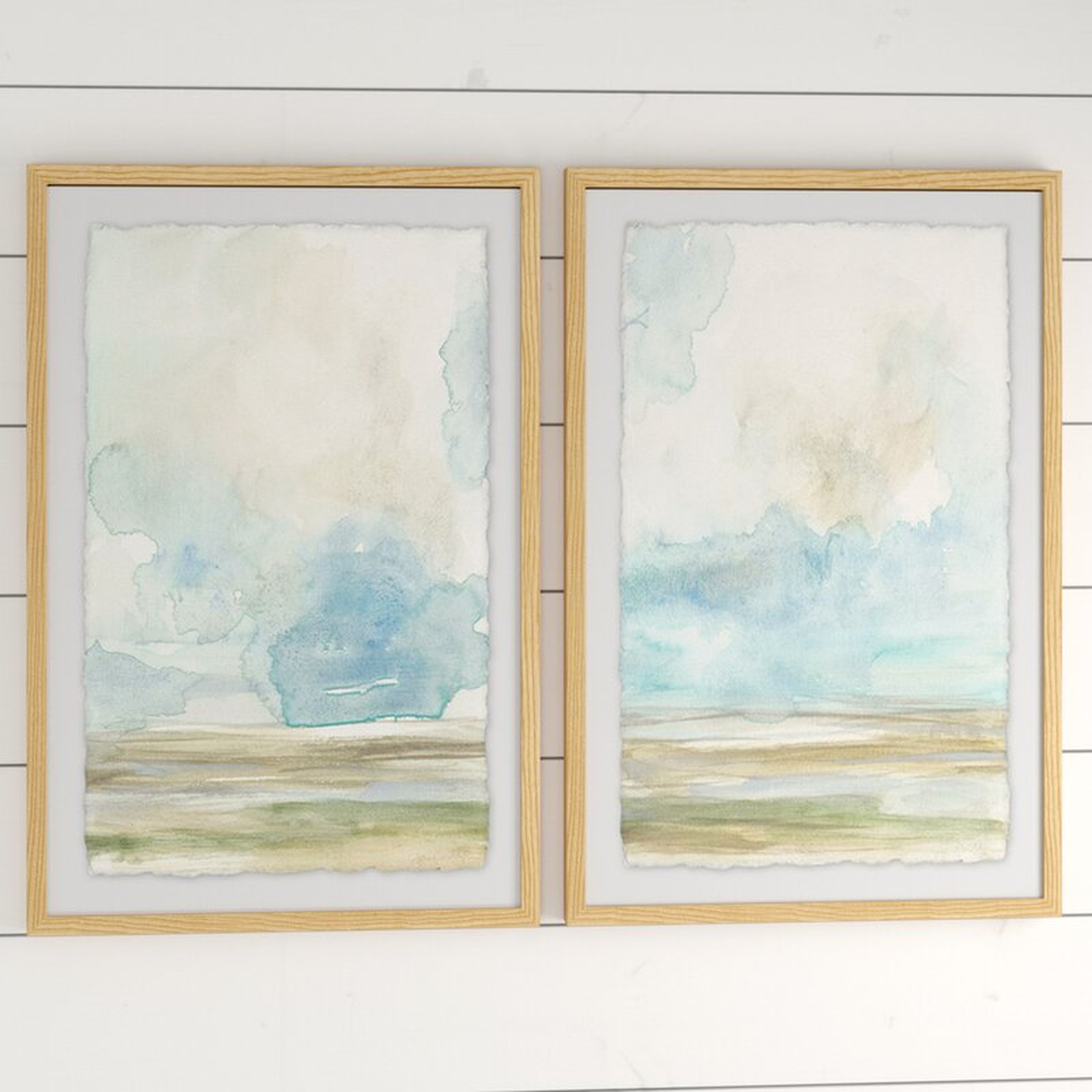 'Pale Sunset Diptych' - 2 Piece Picture Frame Print Set on Paper, 36" H x 24" W x 1.5" L - Wayfair