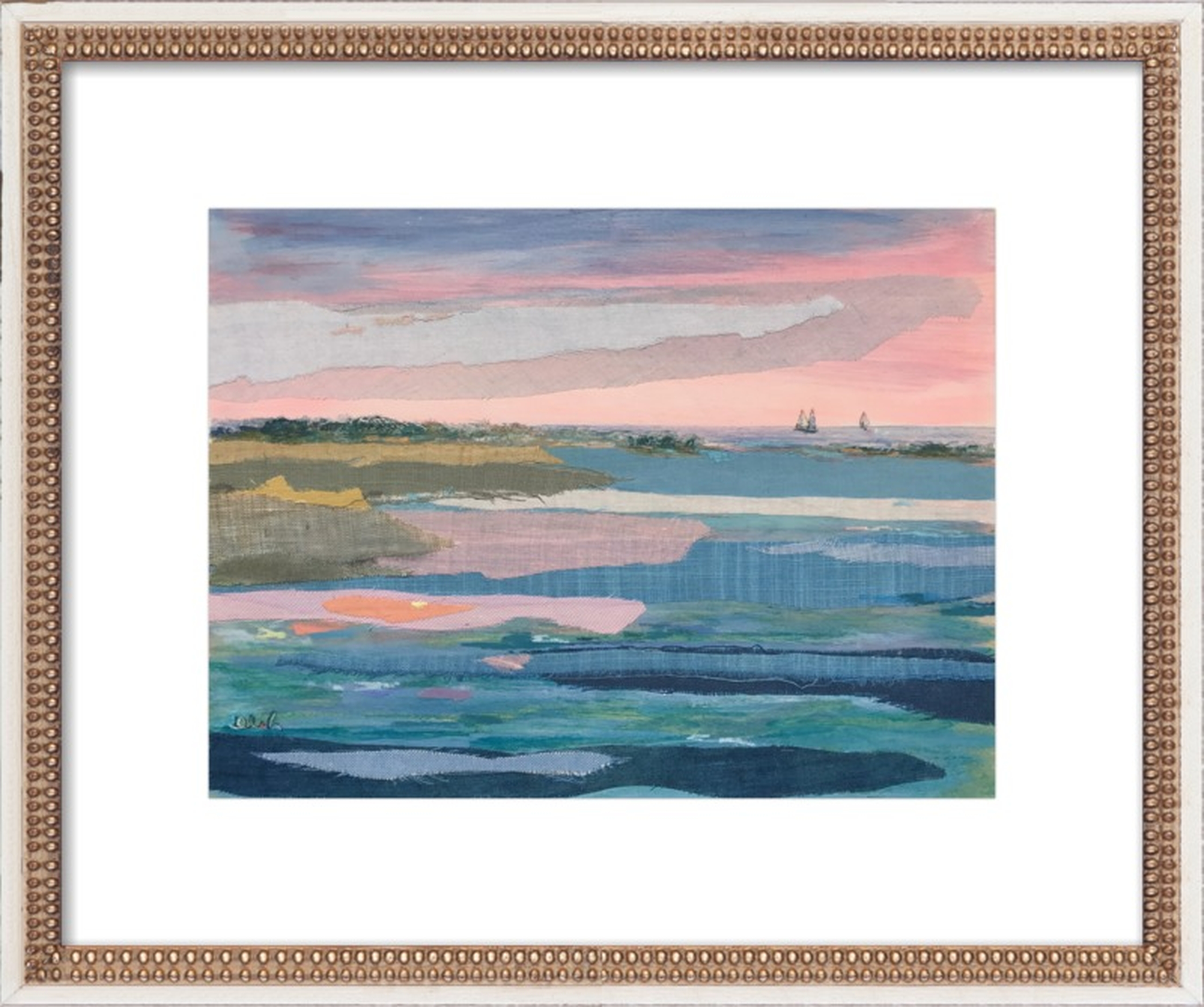 Sunset Stripes 1 Framed Art Print, Mat, 20"x16" - Artfully Walls