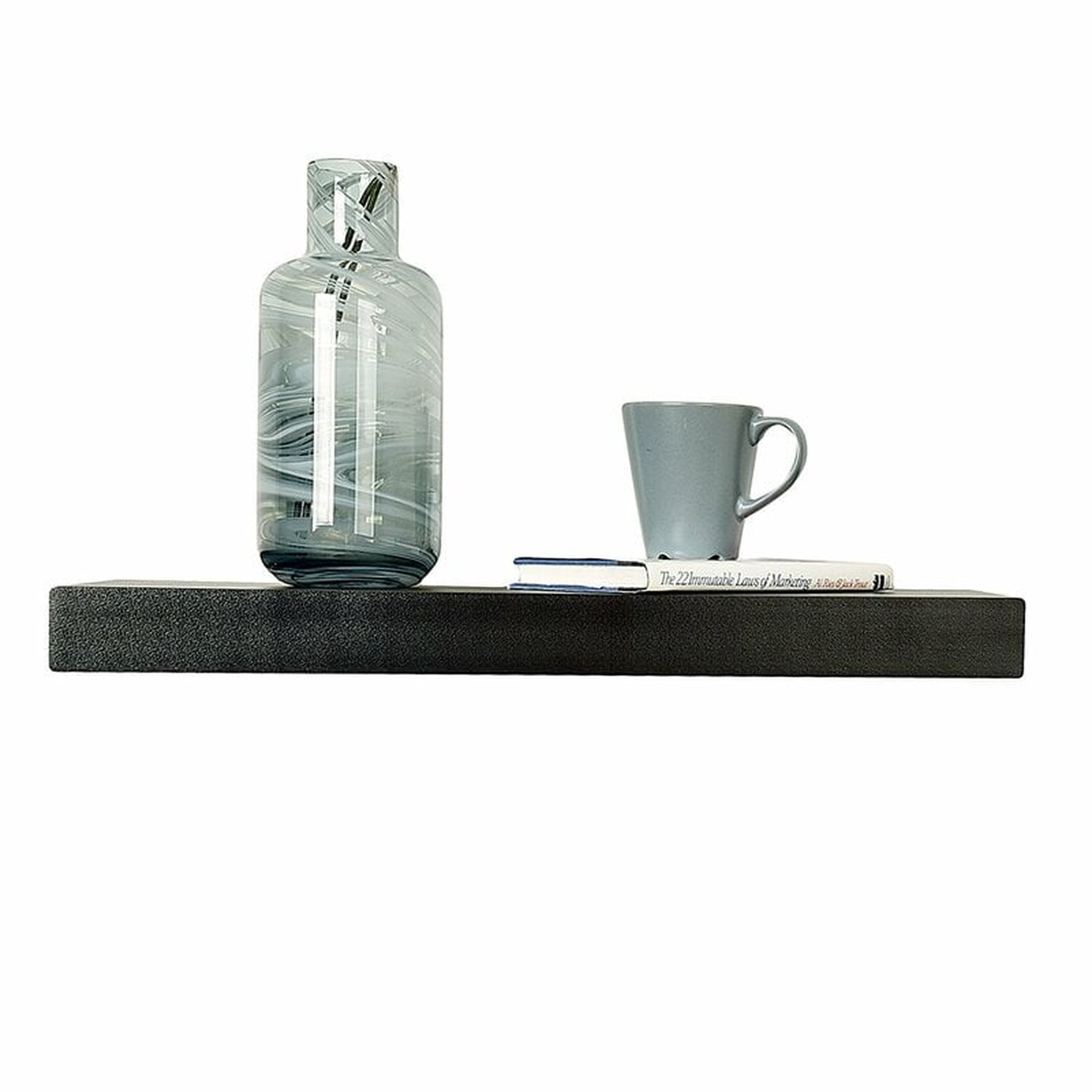 Bovina Floating Shelf, Black, 2" H x 48" W x 9.25" D Size - Wayfair