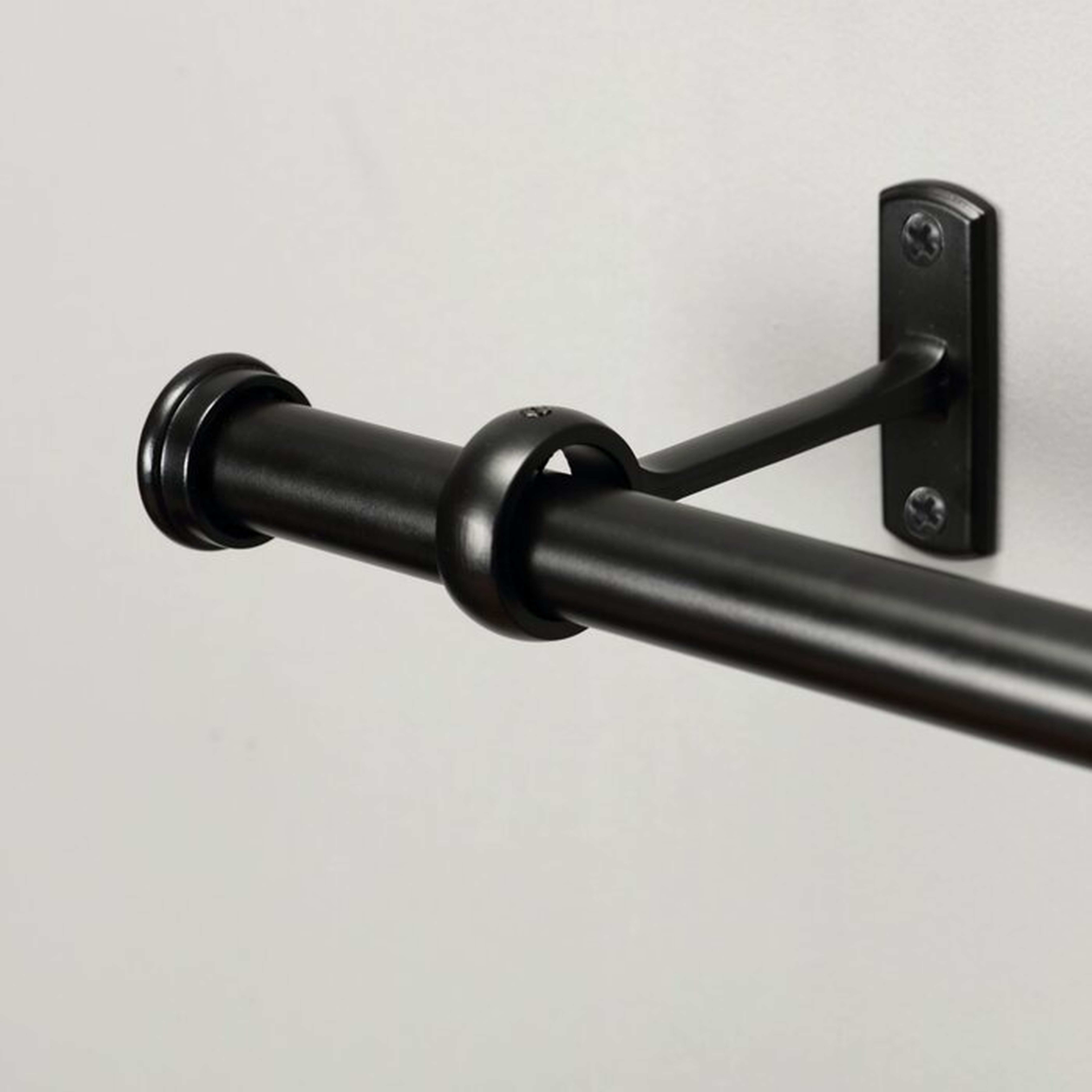 Axia Black Adjustable 1" Single Curtain Rod 48'' - 86'' - Wayfair