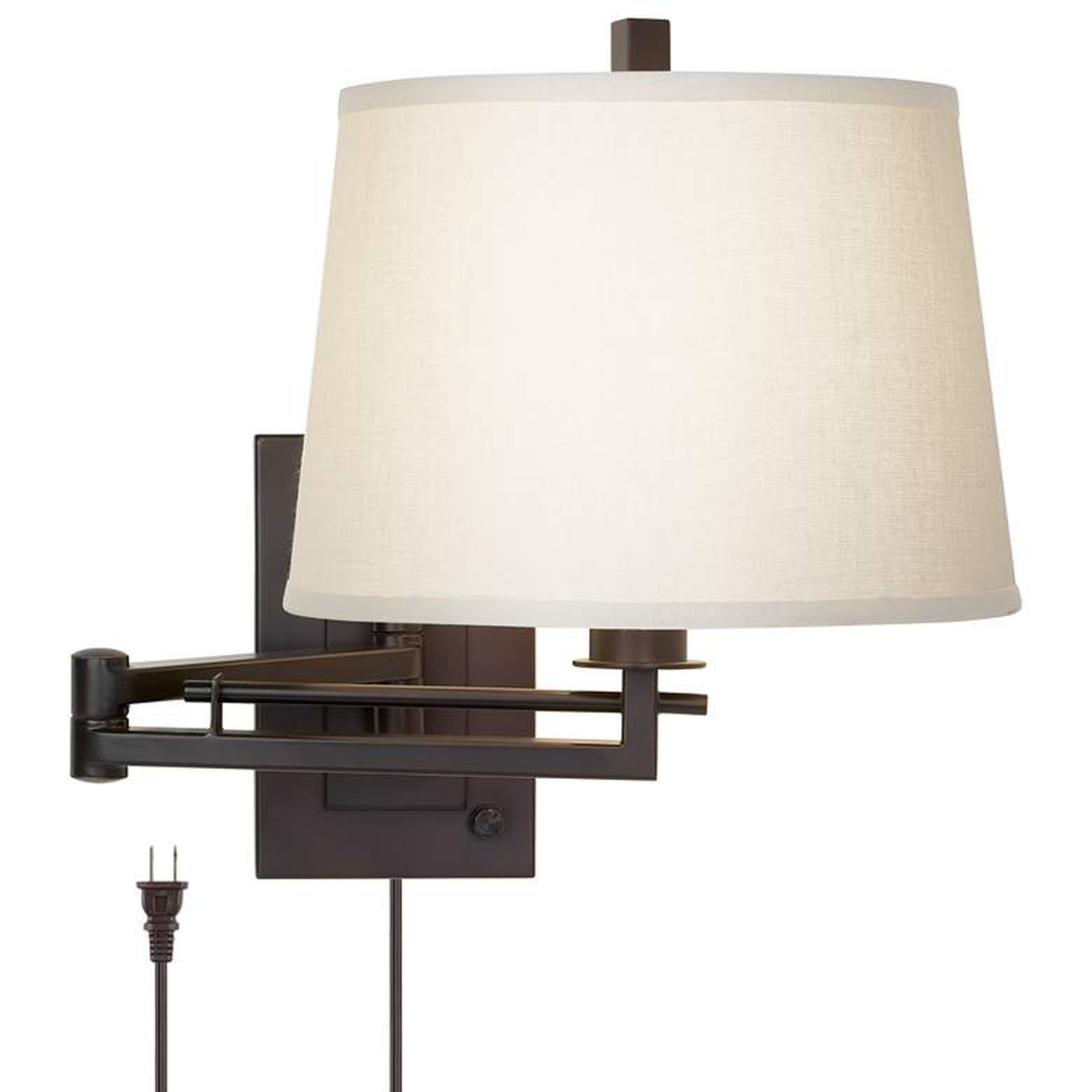 Easley Matte Bronze Plug-In Swing Arm Wall Light - Lamps Plus