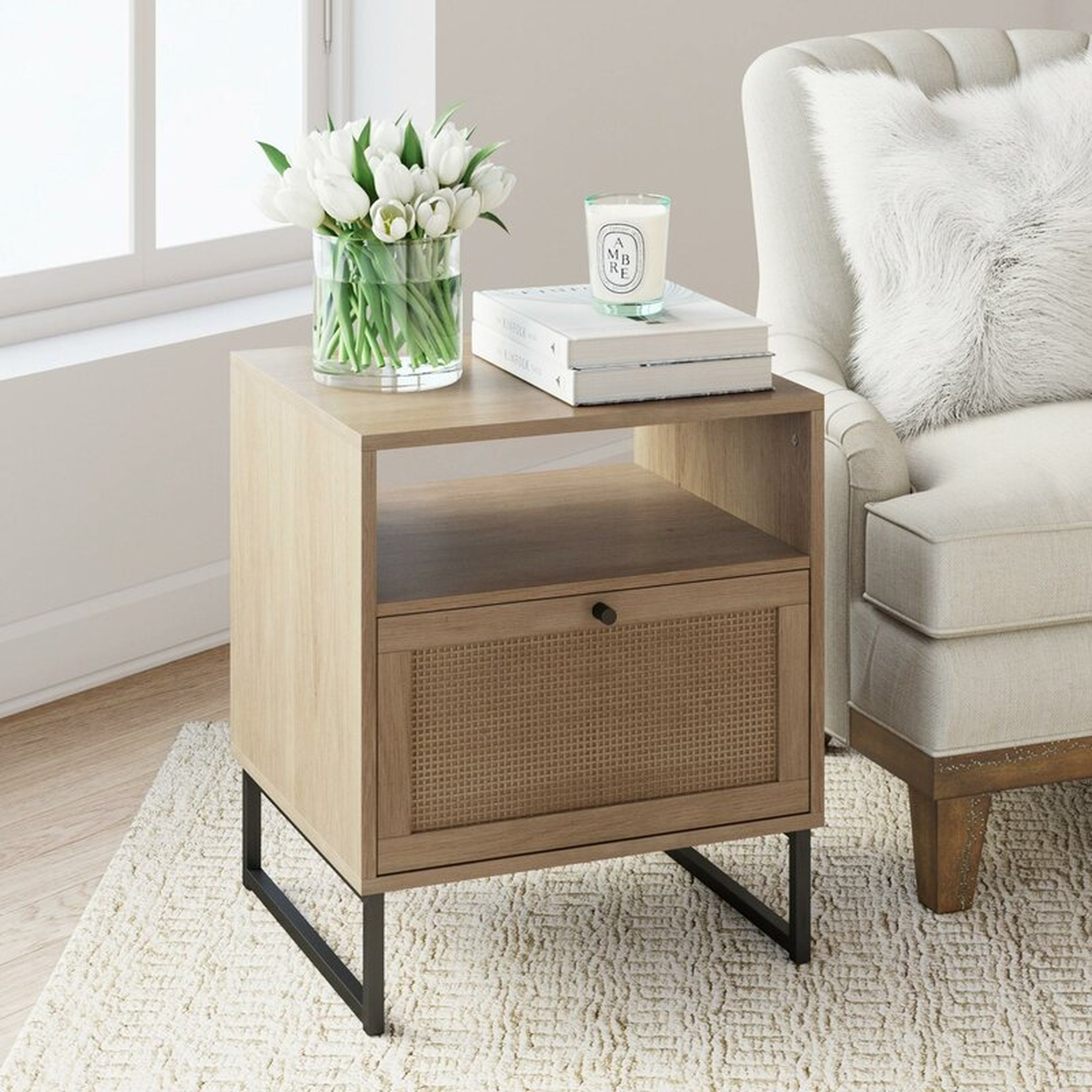 Hugette Sled End Table with Storage - Wayfair