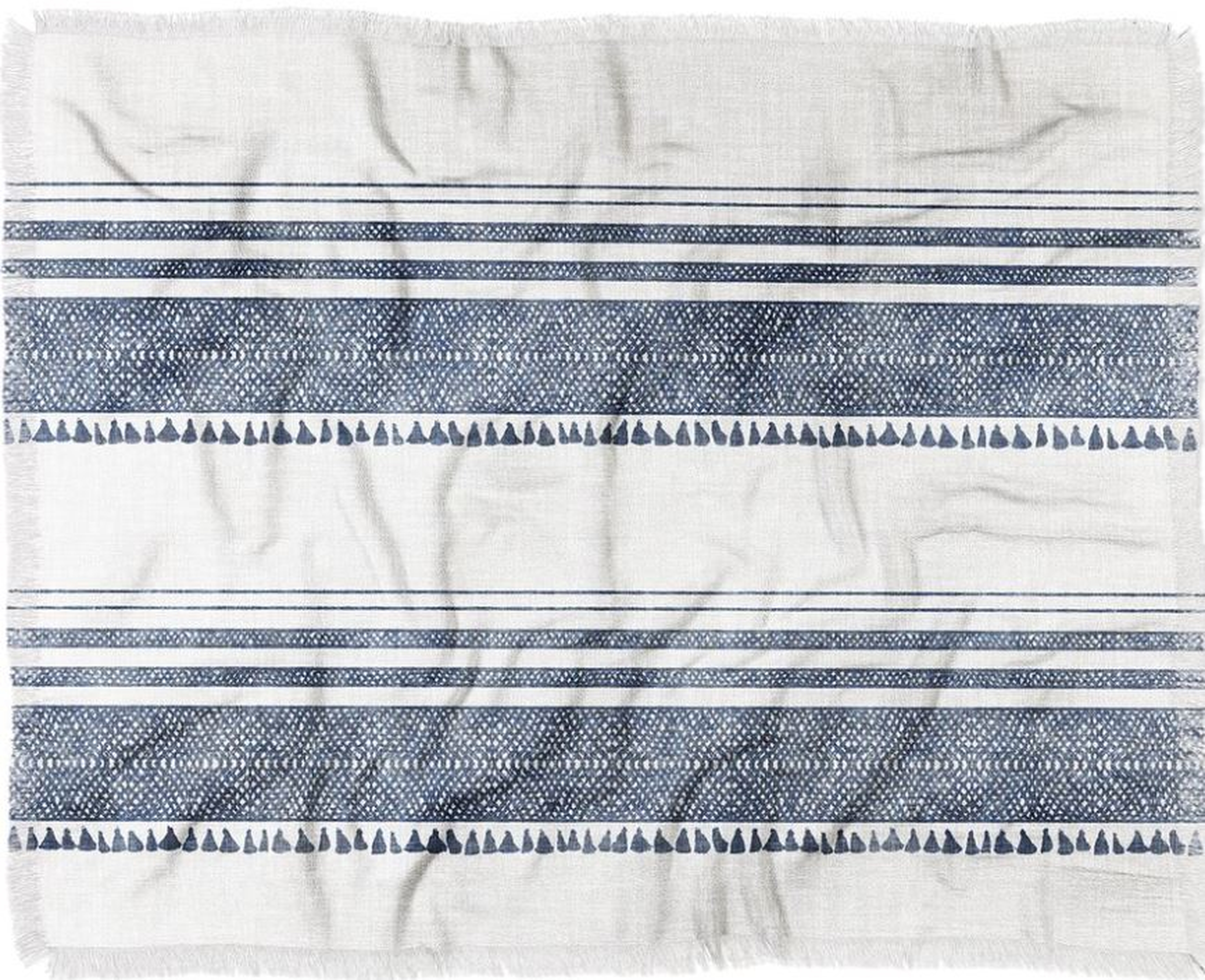 French Linen Chambray Tassel Throw Blanket - Wander Print Co.