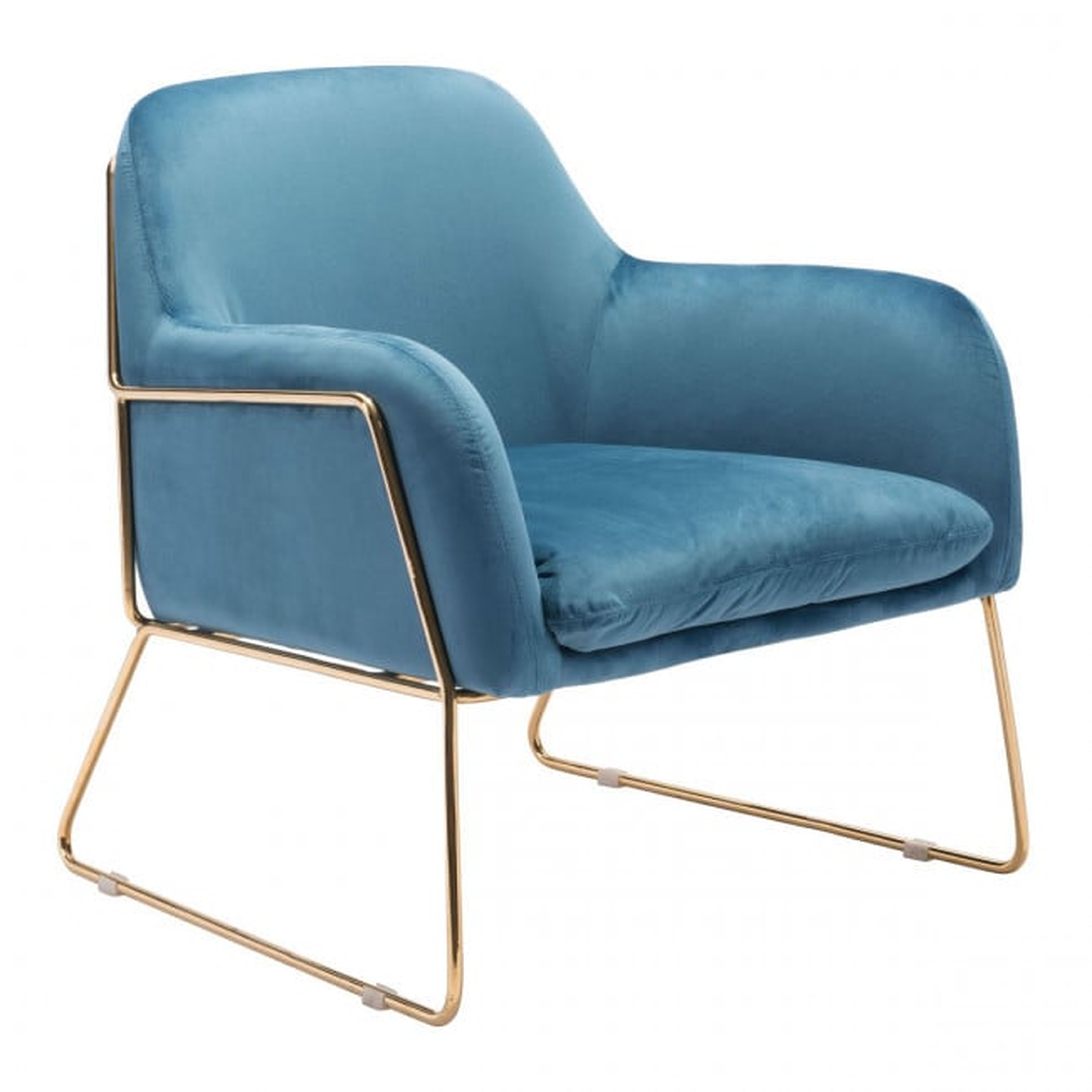 Nadir Arm Chair Blue Velvet - Zuri Studios