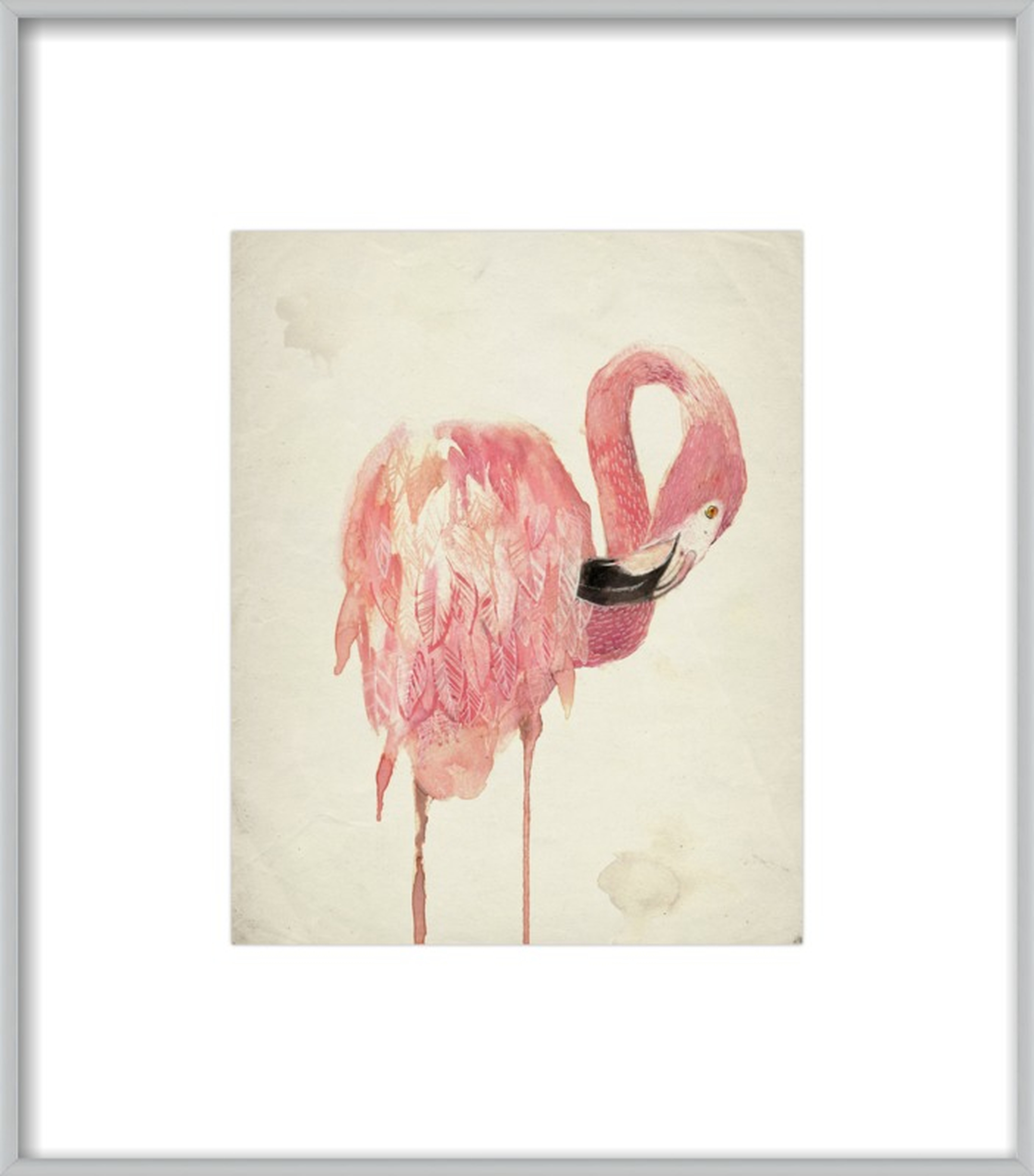 Watercolor Flamingo - Artfully Walls