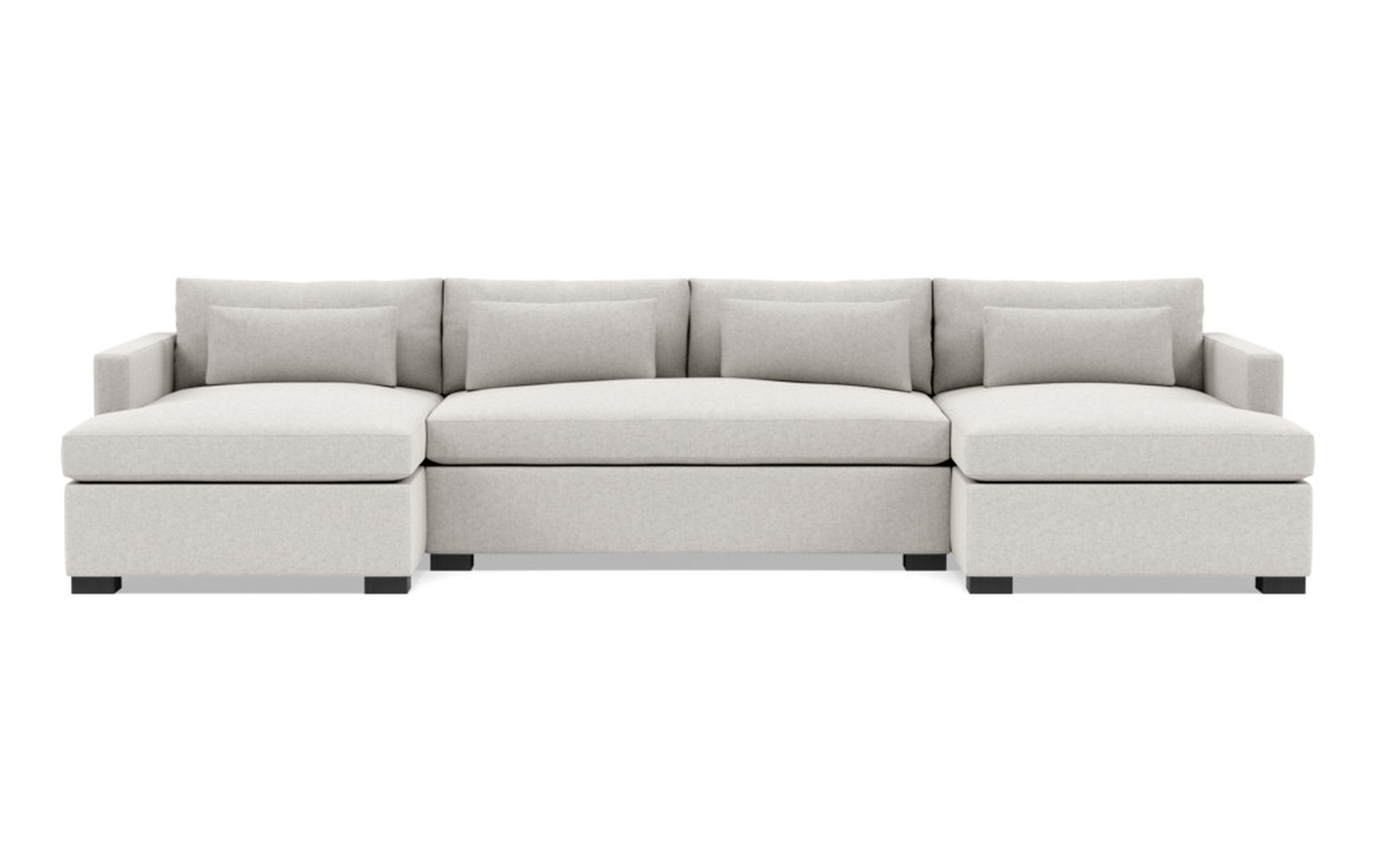 CHARLY U sectional sofa  -  133"x 37" d x 20" h- Pebble - Interior Define