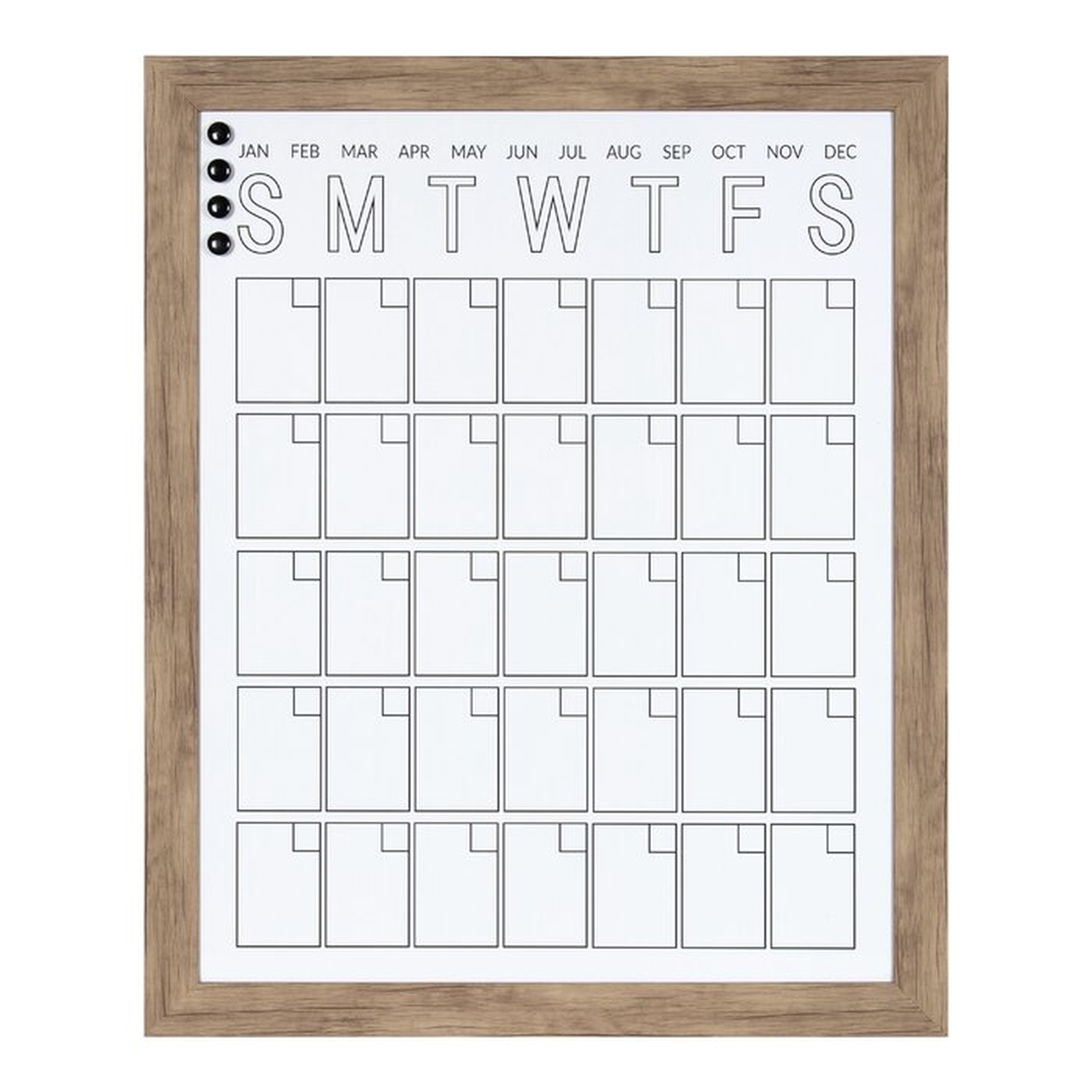 Monthly Calendar Magnetic Wall Mounted Dry Erase Board - Wayfair