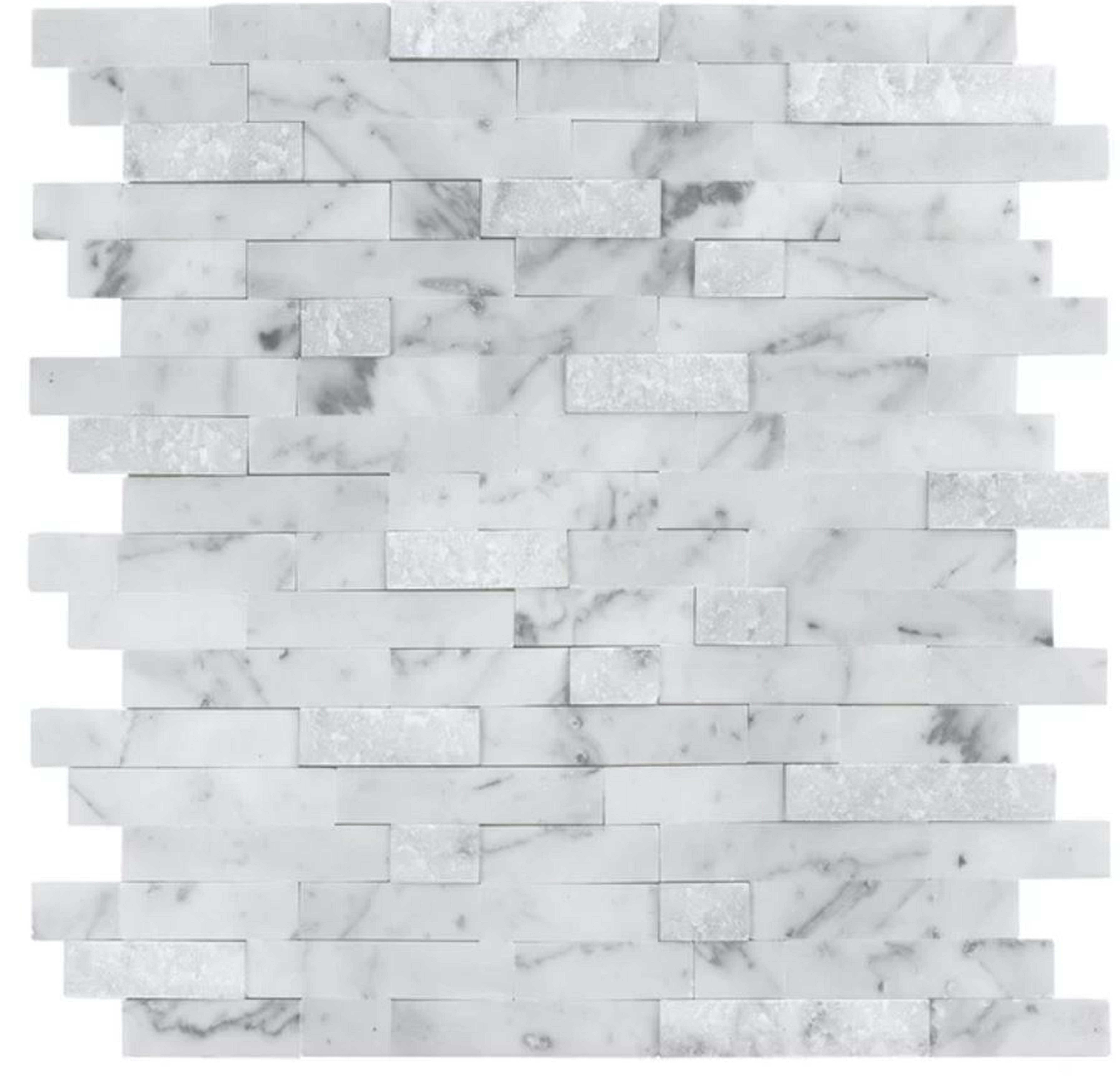 Linear 10.83" x 11.69" Marble Peel & Stick Mosaic Tile in White/Gray - Wayfair