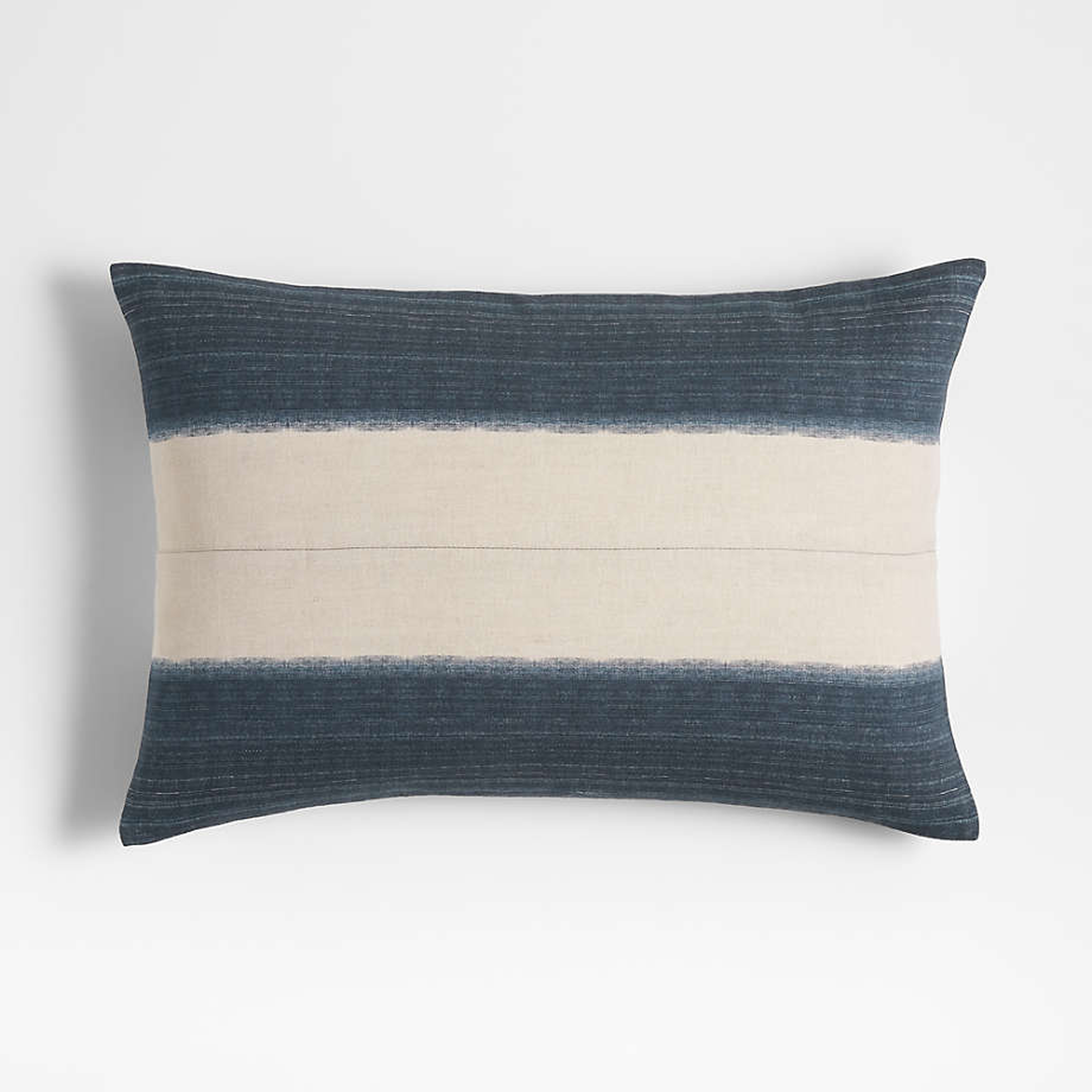 Littoral 22"x15" Two-Tone Navy Throw Pillow Cover - Crate and Barrel