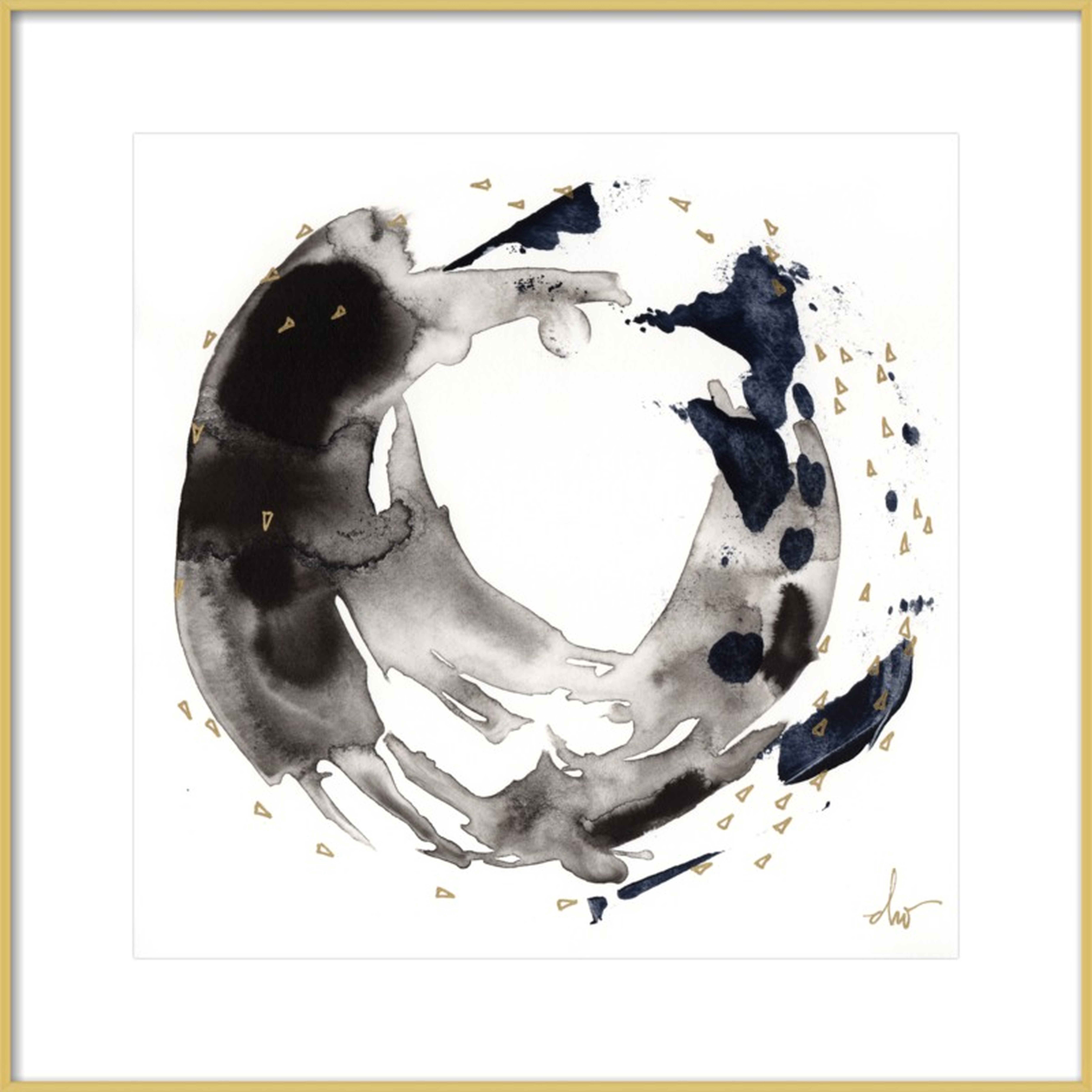 8/7. 7.  BY BETH WINTERBURN with frosted gold metal frame- 24"x24" - with Matte - Artfully Walls