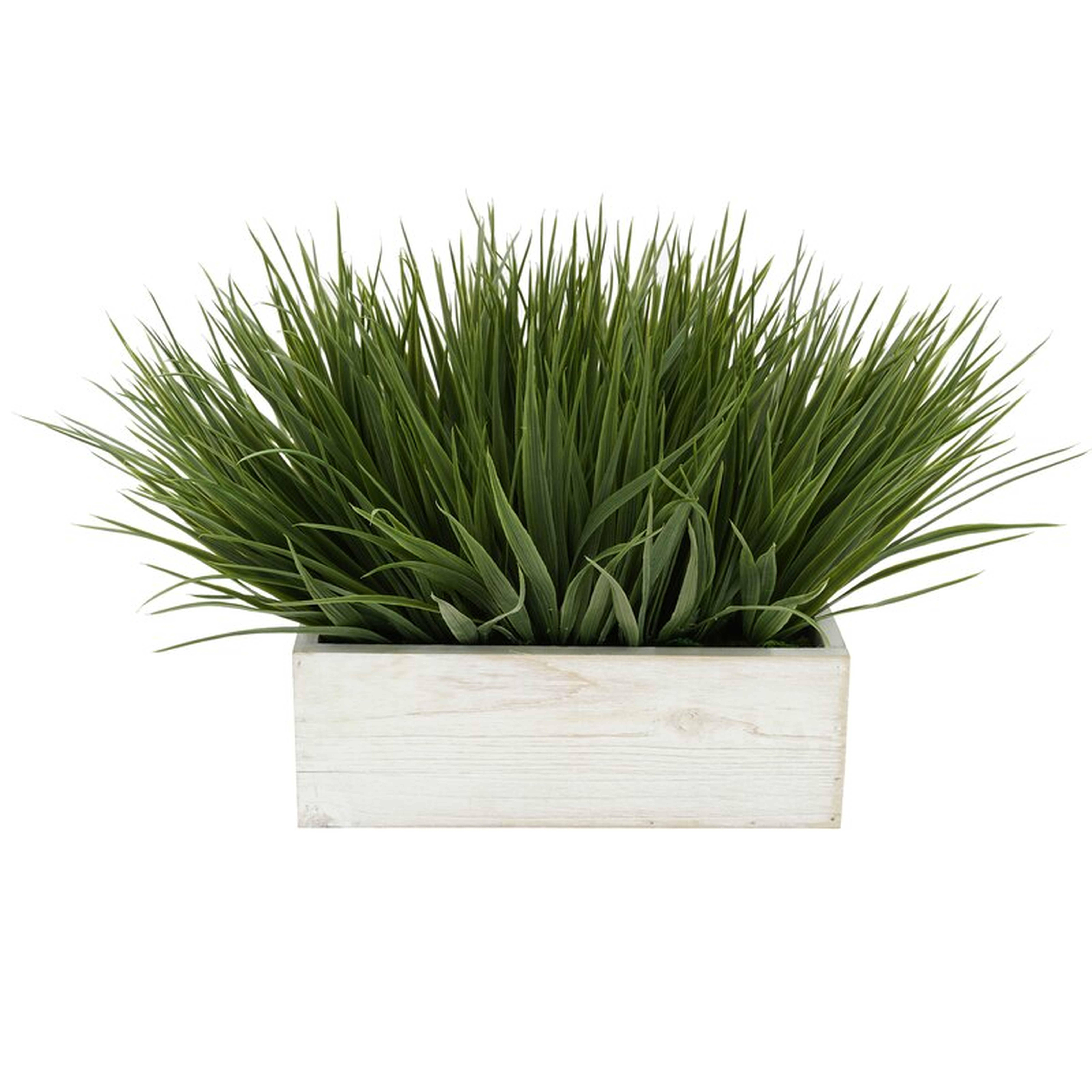 Artificial Onion Grass in Planter: Dark Green White  Base - Wayfair