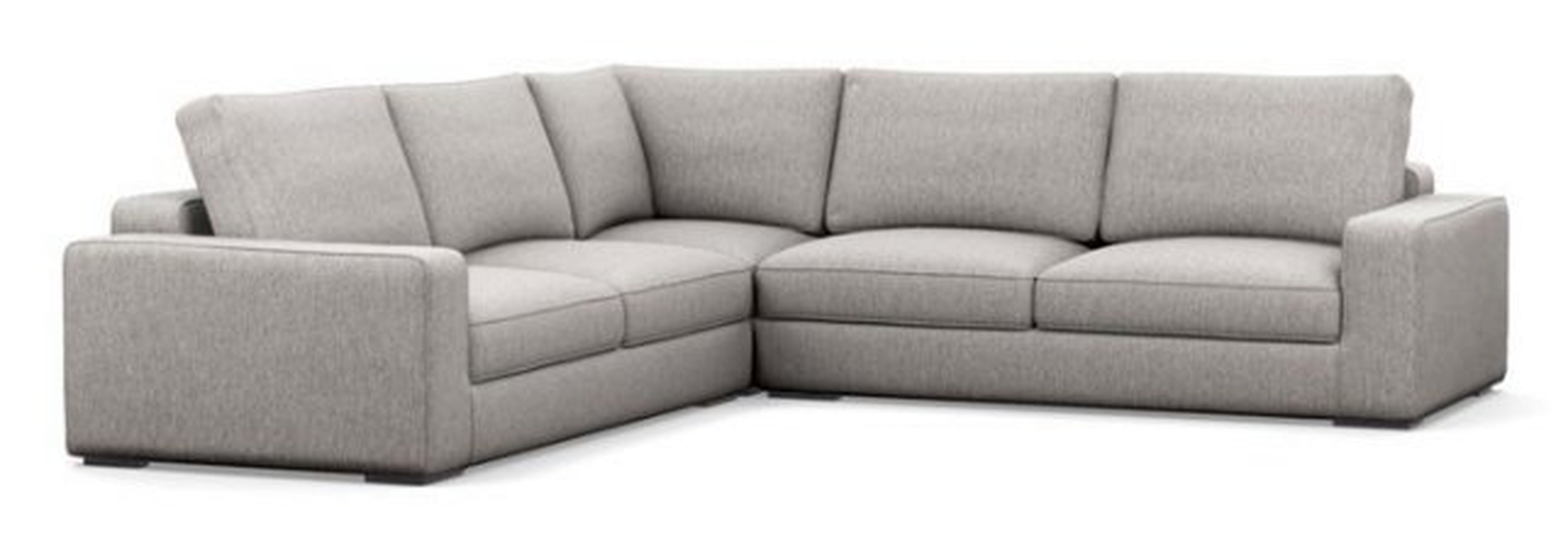 Ainsley Corner Sectional with Earth Fabric and Matte Black legs - Interior Define