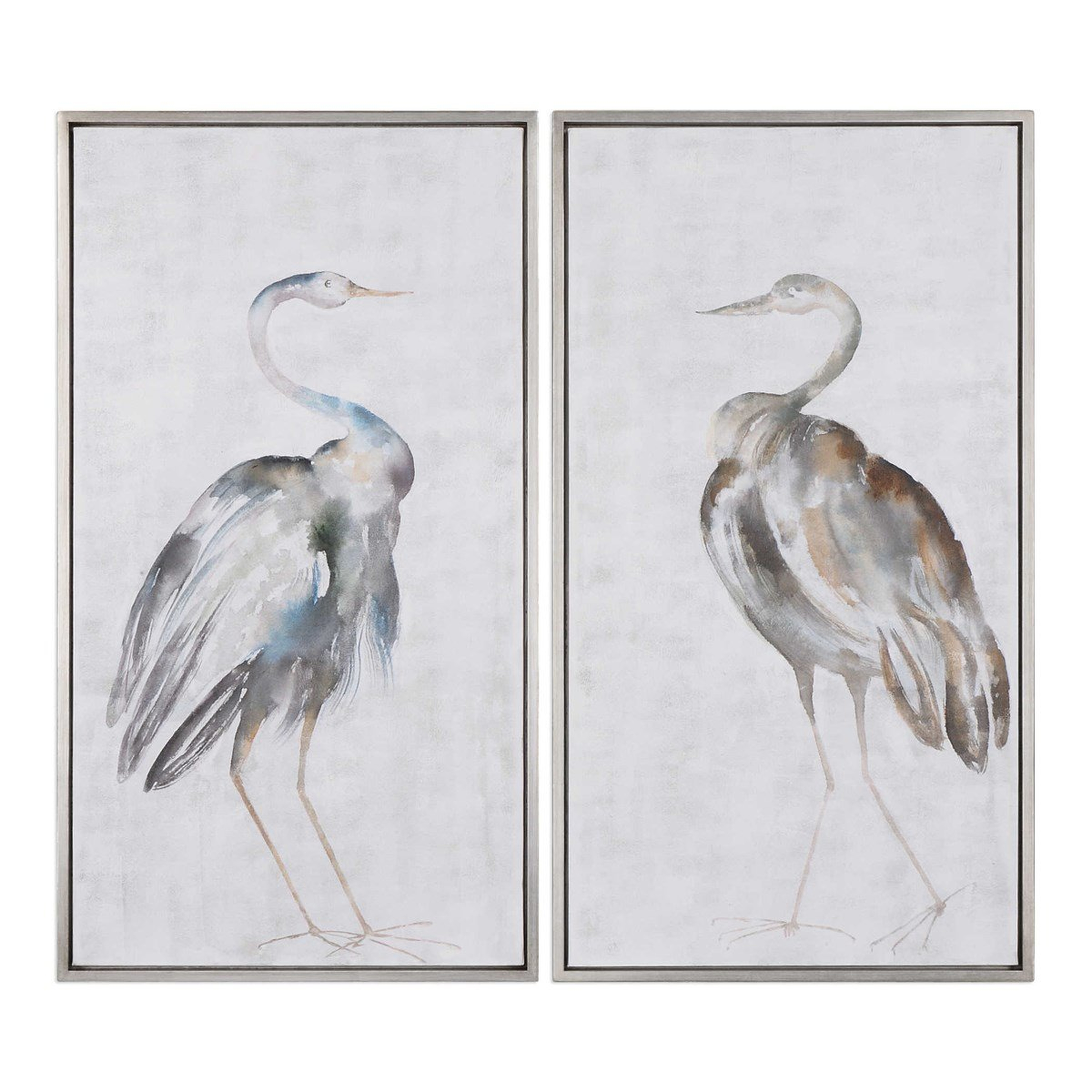 Summer Birds Hand Painted Canvases, 26' x 47", Set of 2 - Hudsonhill Foundry