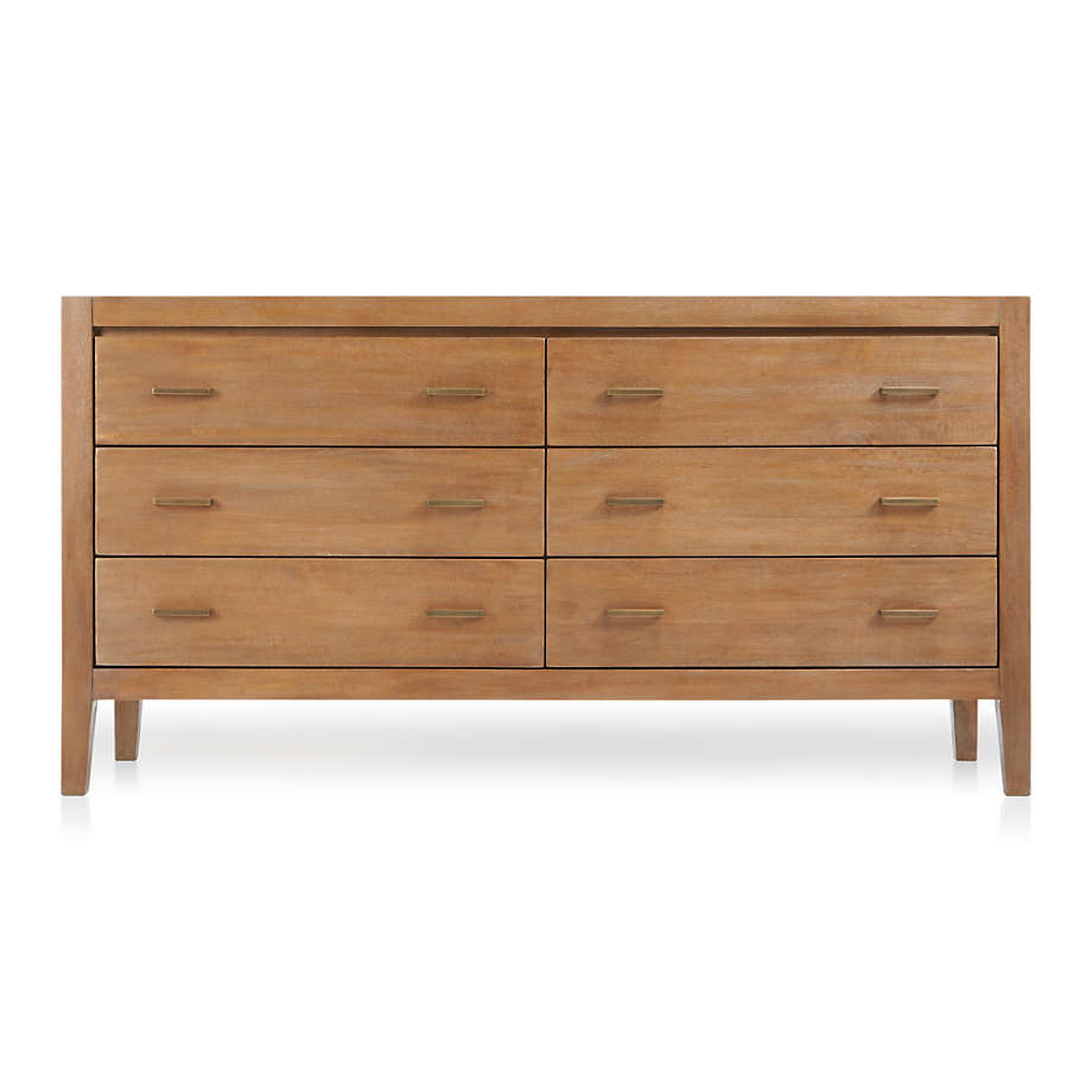Dawson Light Brown Wood 6-Drawer Dresser - Crate and Barrel