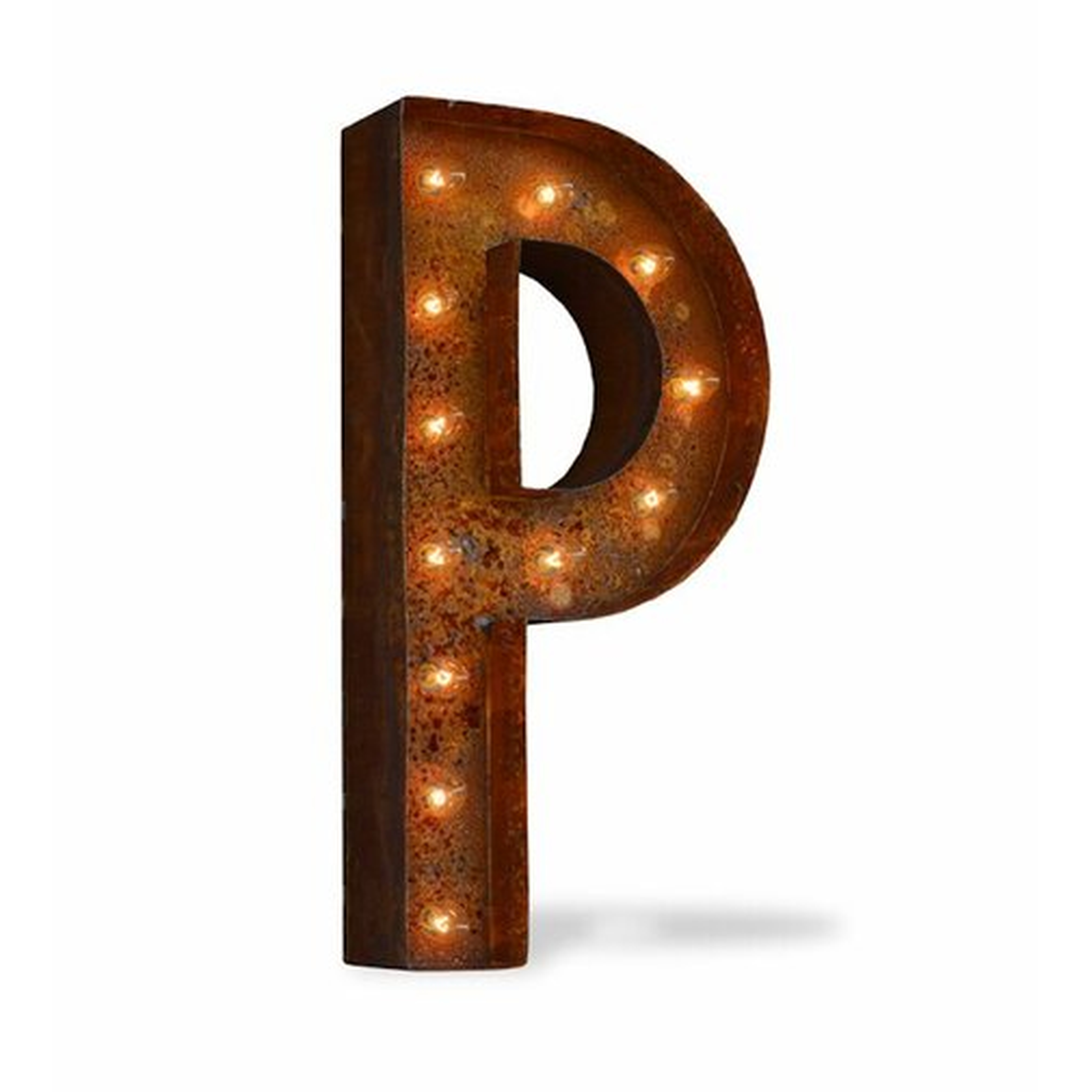 Alphabet Letter Steel Marquee Sign Wall Décor - "P" - Wayfair