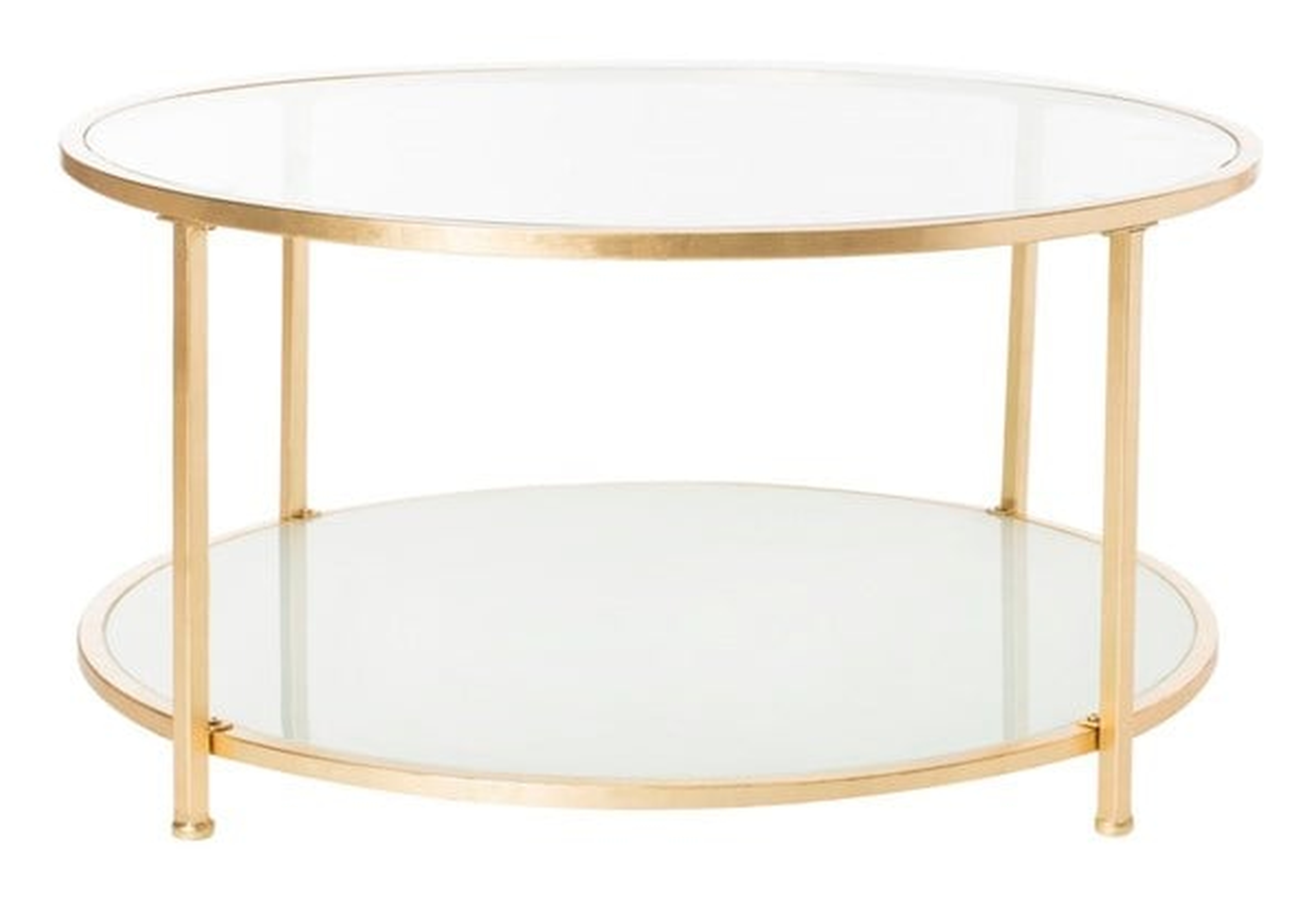 Ivy 2 Tier Round Coffee Table - Clear/Gold - Arlo Home - Arlo Home