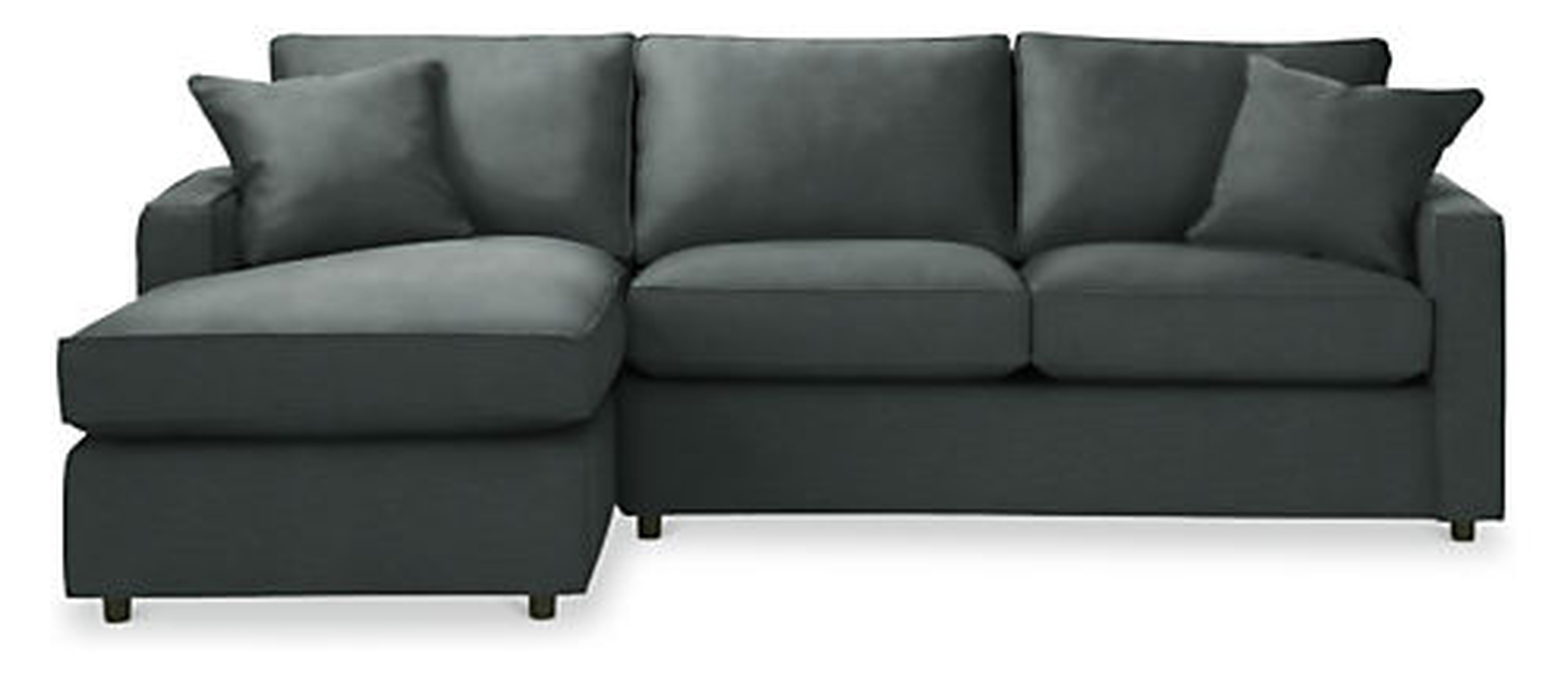 York Sectional - CUSTOM - 105" sofa with left arm chaise in Sumner Charcoal  (plain-weave) - Room & Board